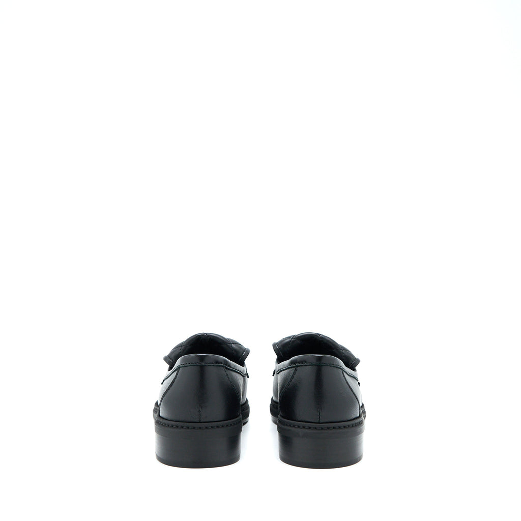 CHANEL TURNLOCK LOAFERS QUILTED LEATHER BLACK LGHW