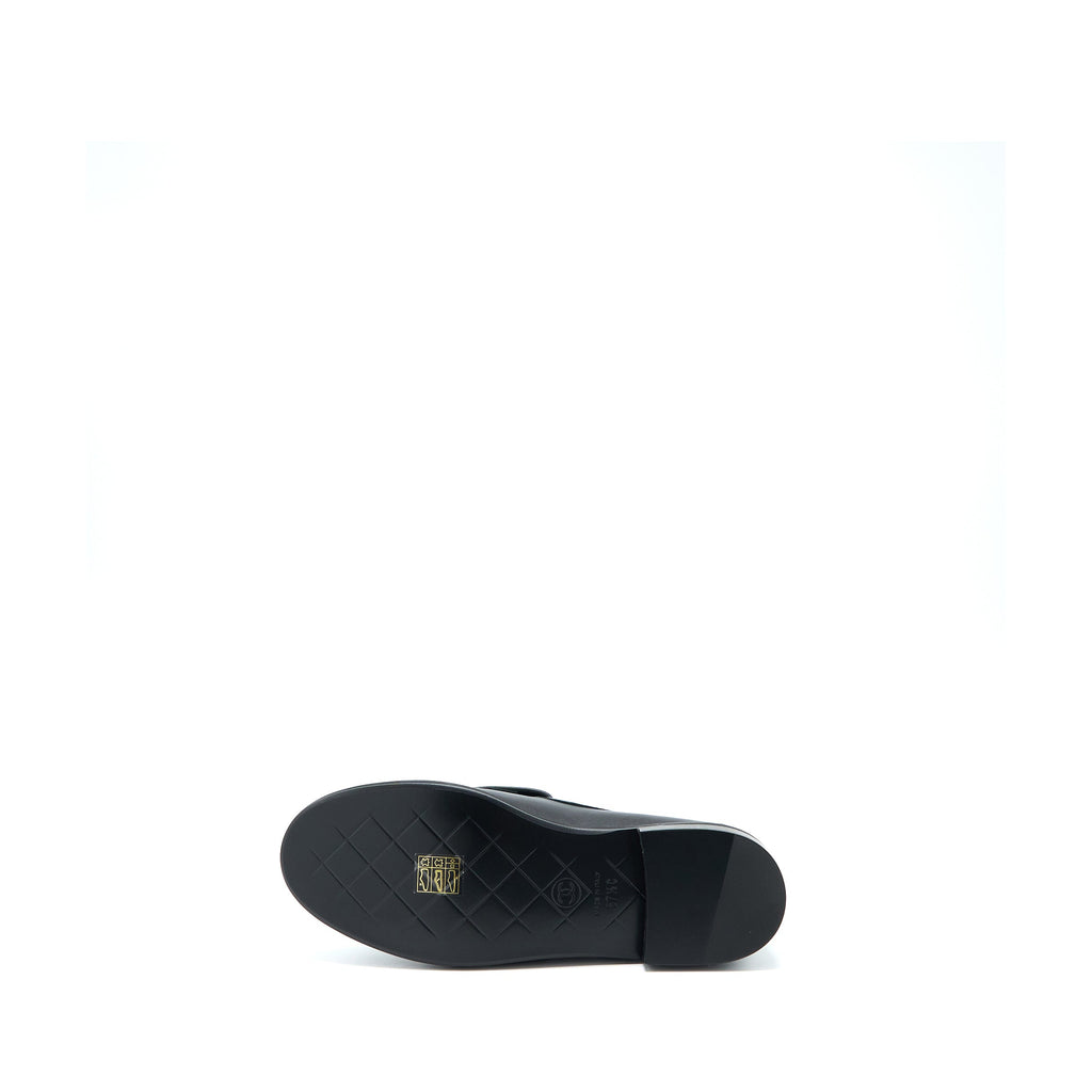 CHANEL TURNLOCK LOAFERS QUILTED LEATHER BLACK LGHW