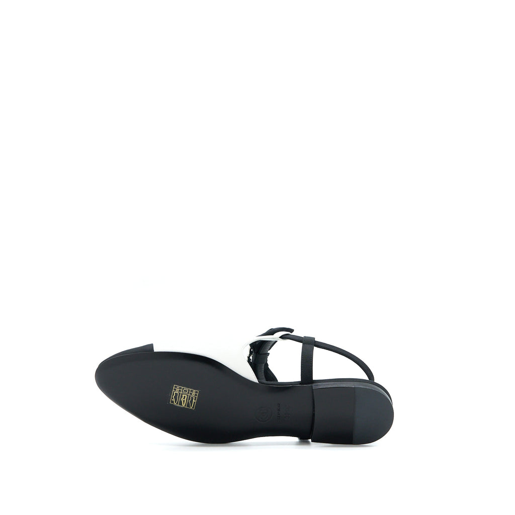CHANEL SLINGBACK WITH RIBBON WHITE/BLACK