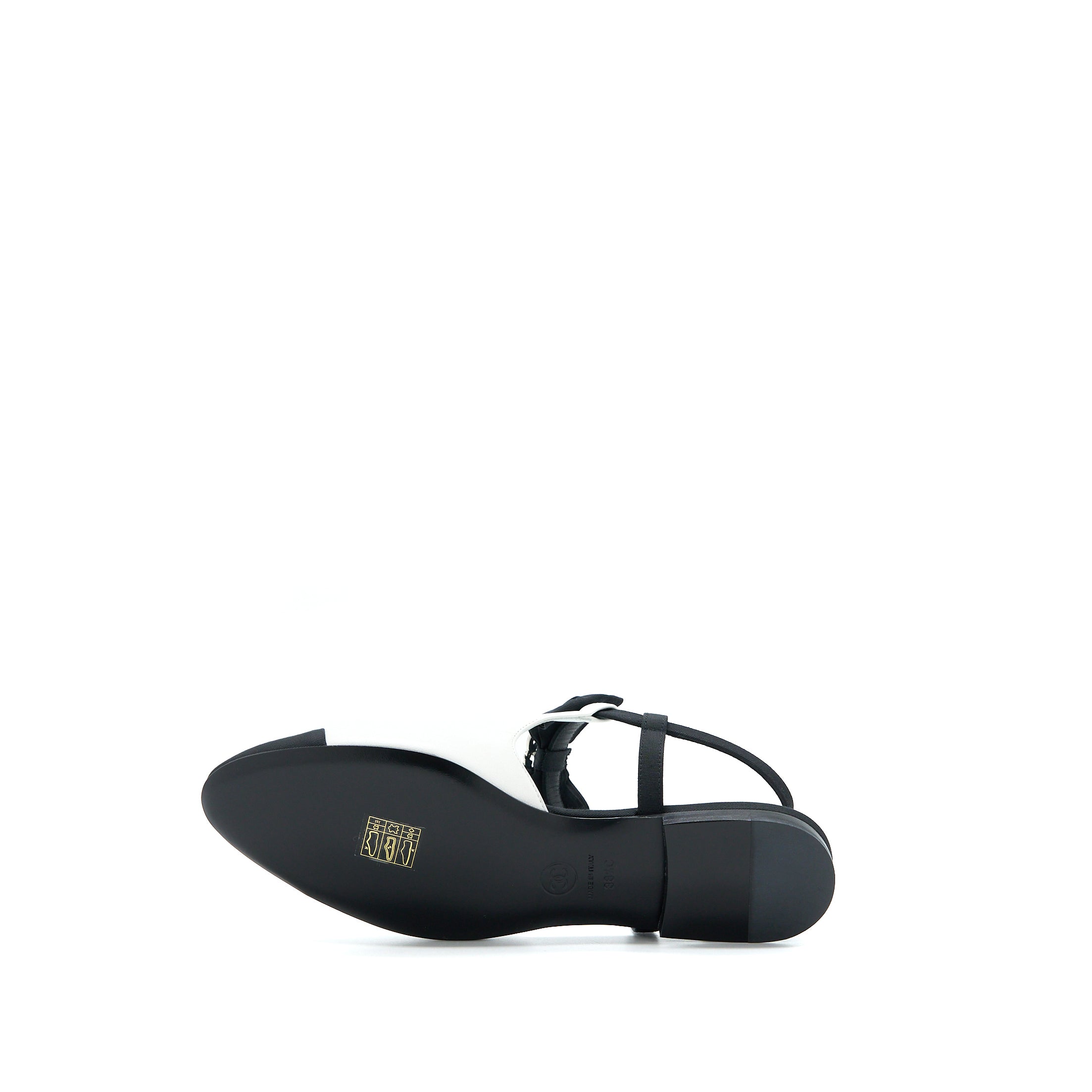 CHANEL SLINGBACK WITH RIBBON WHITE/BLACK