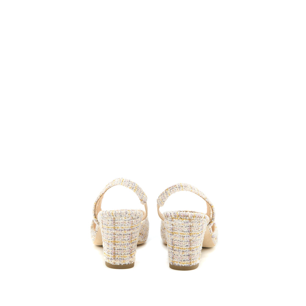 CHANEL SLINGS SHOES TWEED/LEATHER MULTICOLOUR