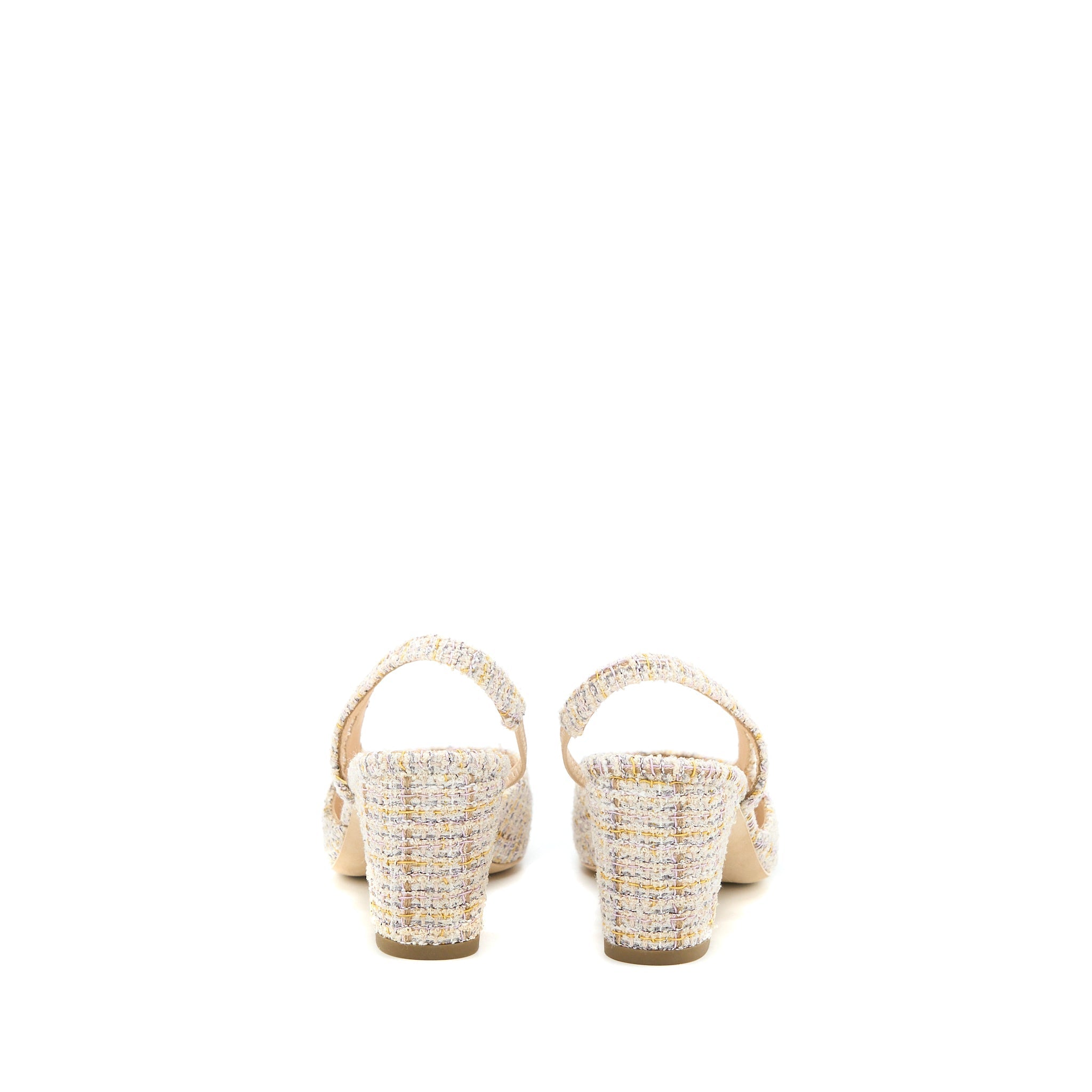 CHANEL SLINGS SHOES TWEED/LEATHER MULTICOLOUR