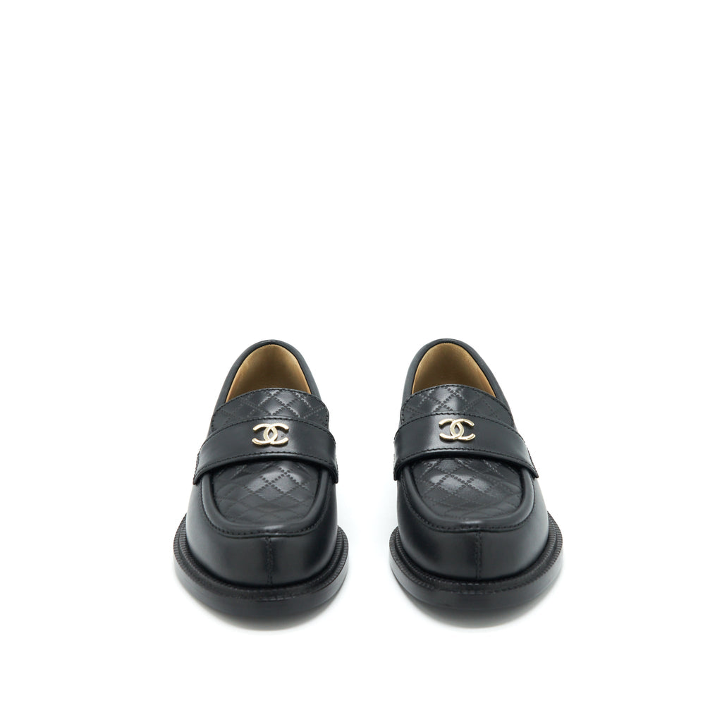 CHANEL QUILTED LOAFER BLACK LGHW