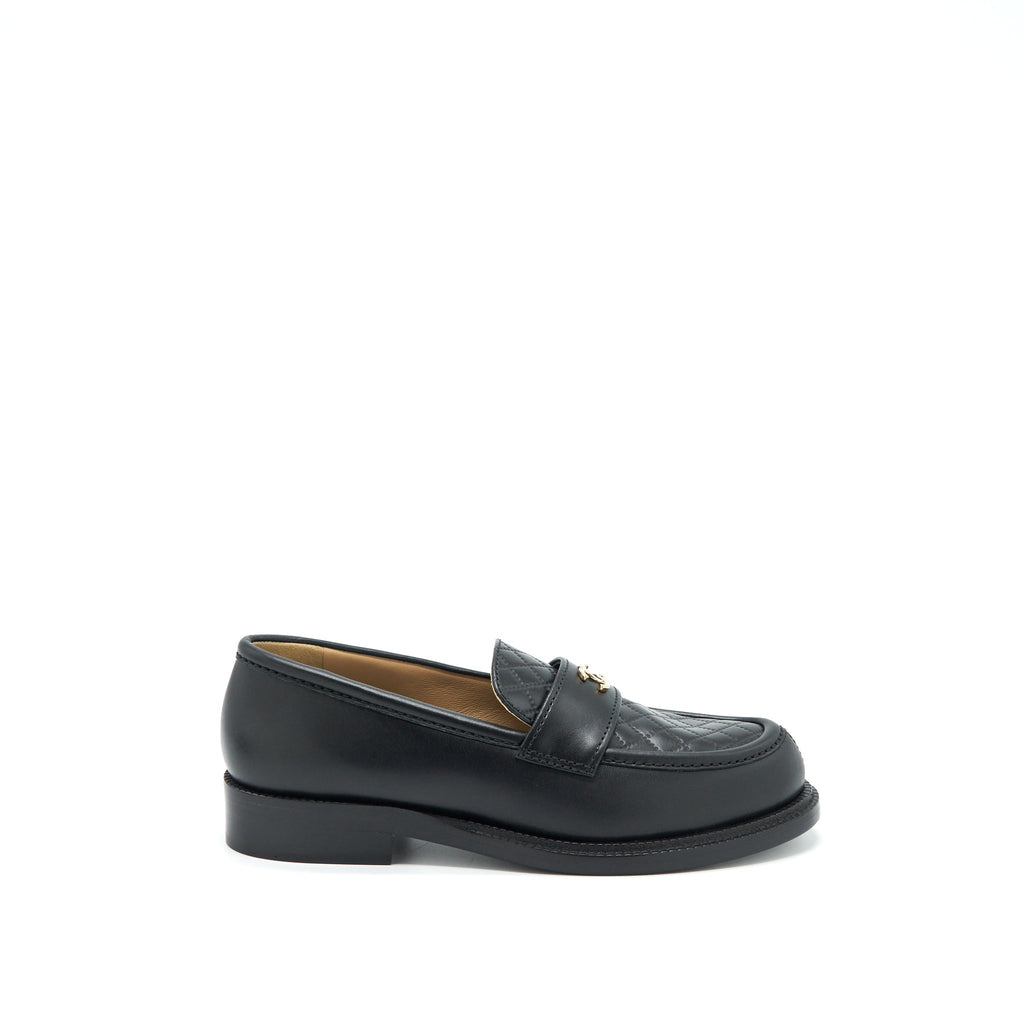 CHANEL QUILTED LOAFER BLACK LGHW