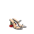 LOEWE ROSE HEEL MULES LEATHER BLACK/MULTICOLOUR