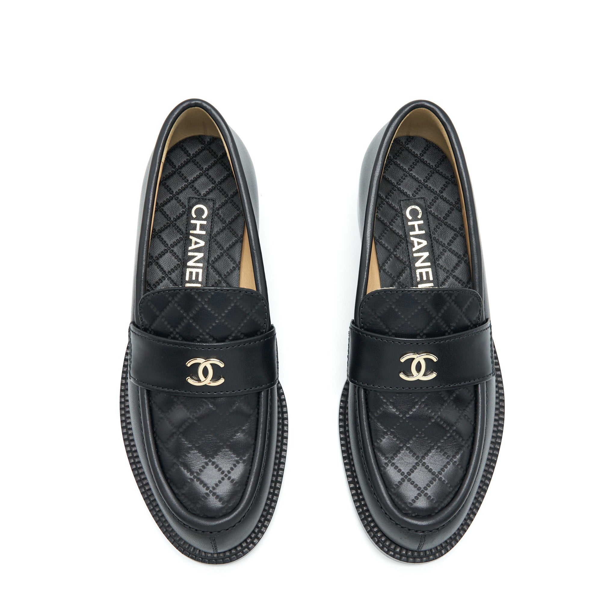 CHANEL QUILTED LOAFER BLACK LGHW