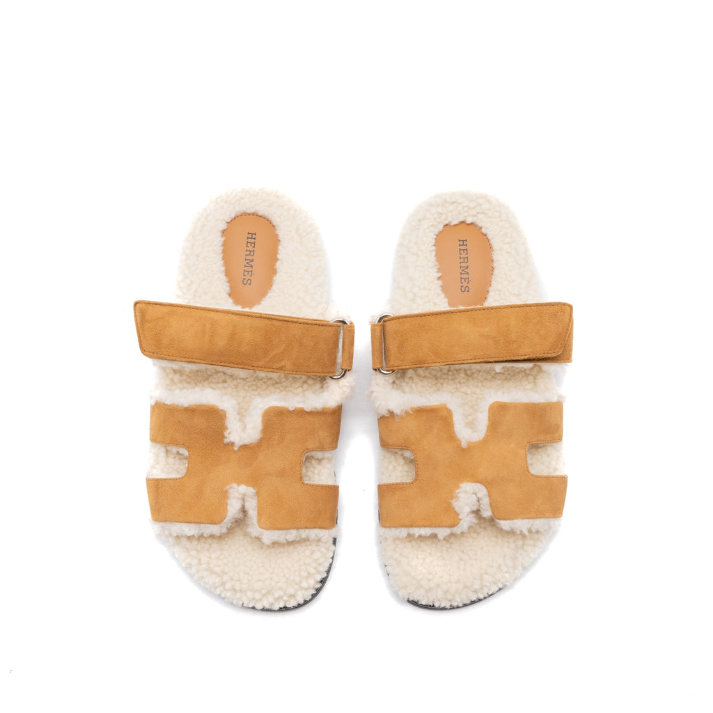 HERMES CHYPRE SANDAL BEIGE DOREEN/ECRU
