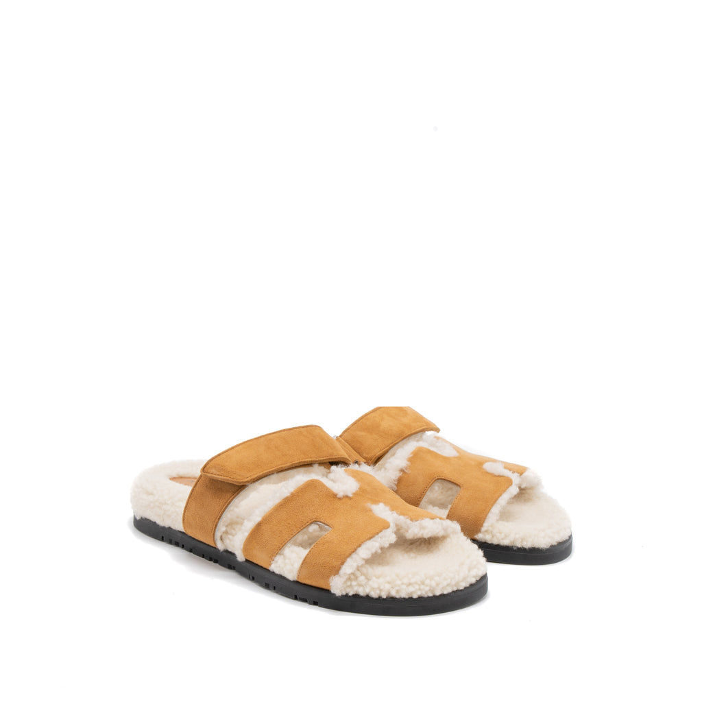 HERMES CHYPRE SANDAL BEIGE DOREEN/ECRU