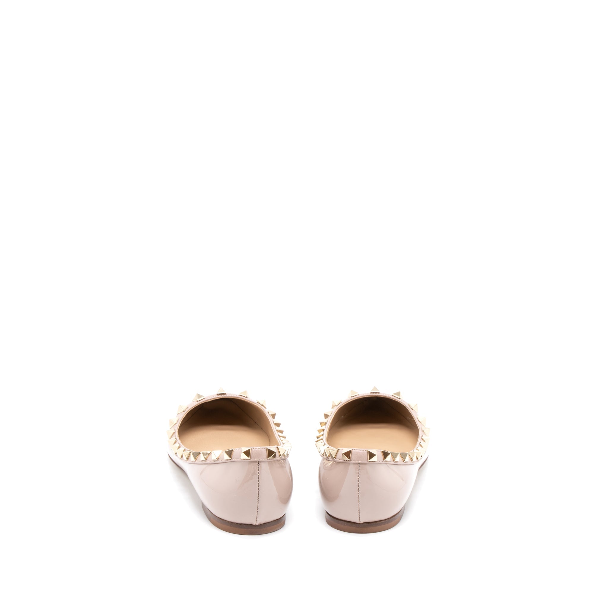 VALENTINO ROCKSTUD BALLET FLAP PATENT POUDRE LGHW