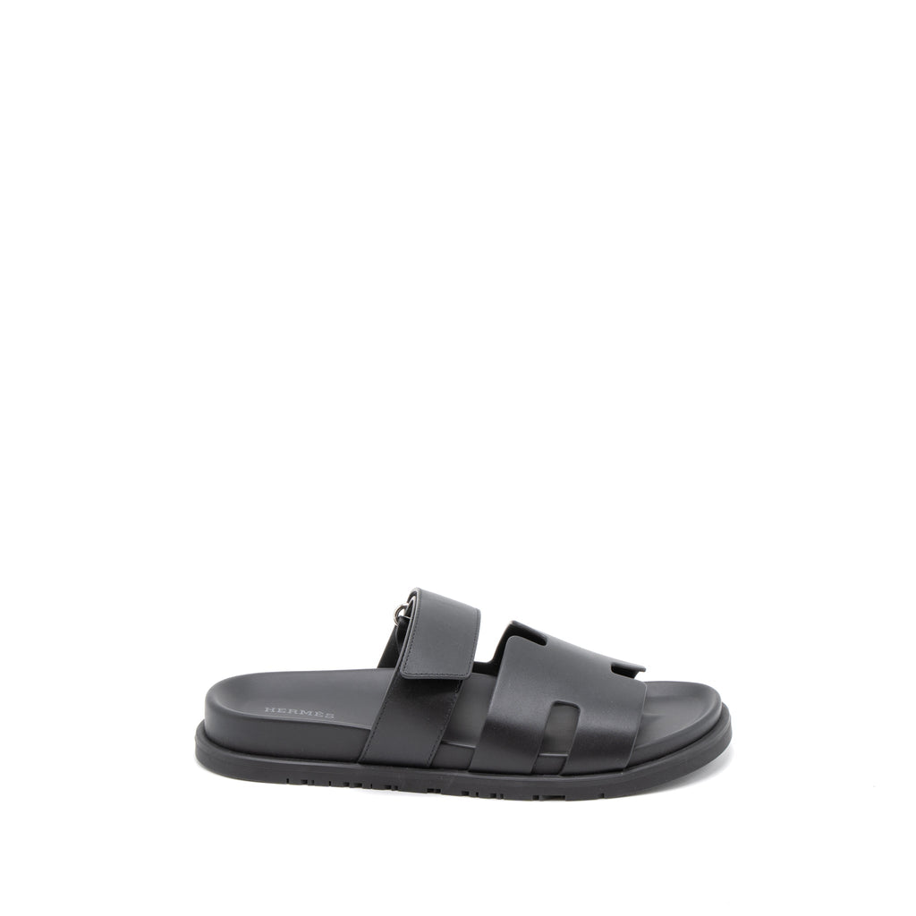 HERMES MEN’S CHYPRE SANDALS CALFSKIN BLACK