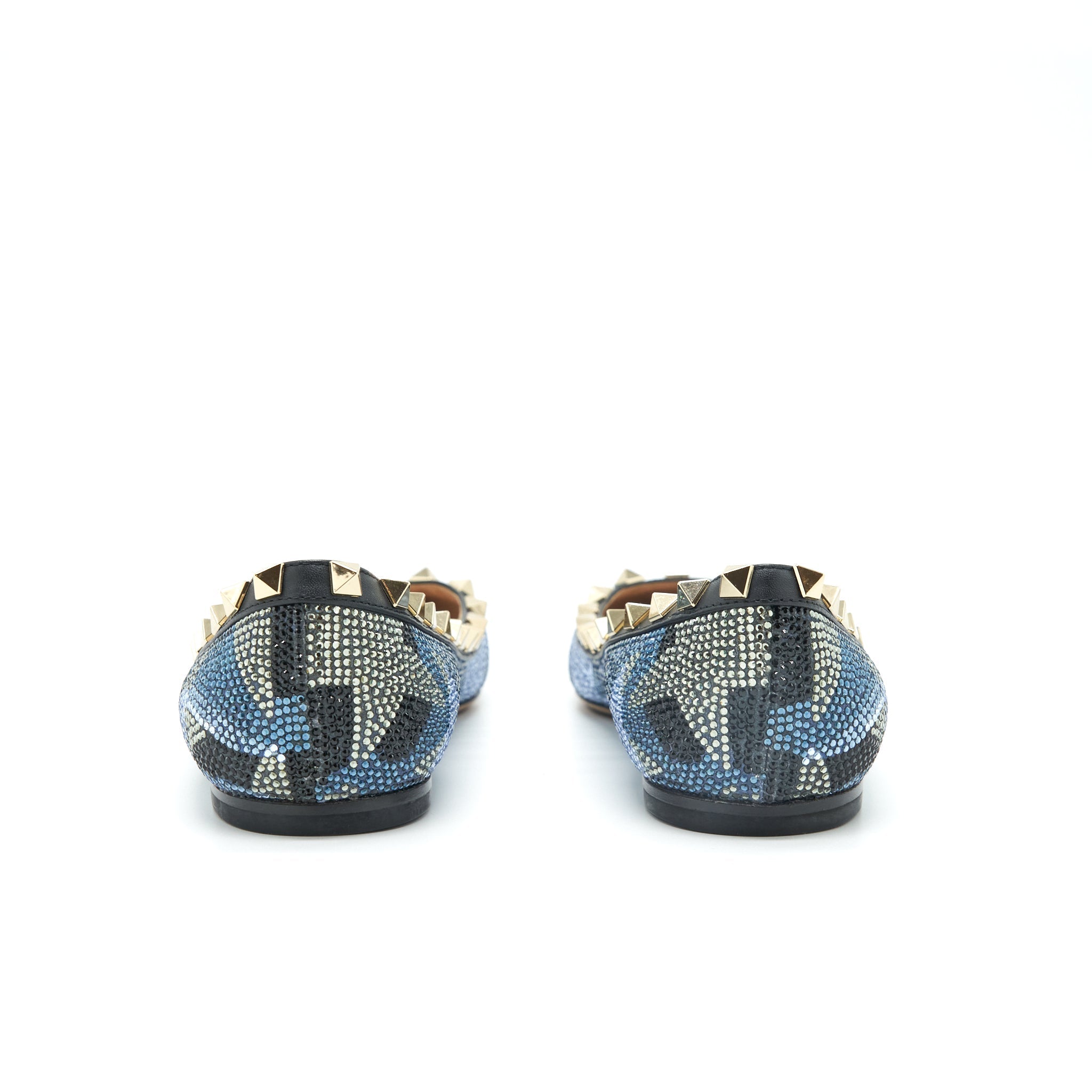 VALENTINO CRYSTAL ROCKSTUD FLAT MULTICOLOURE