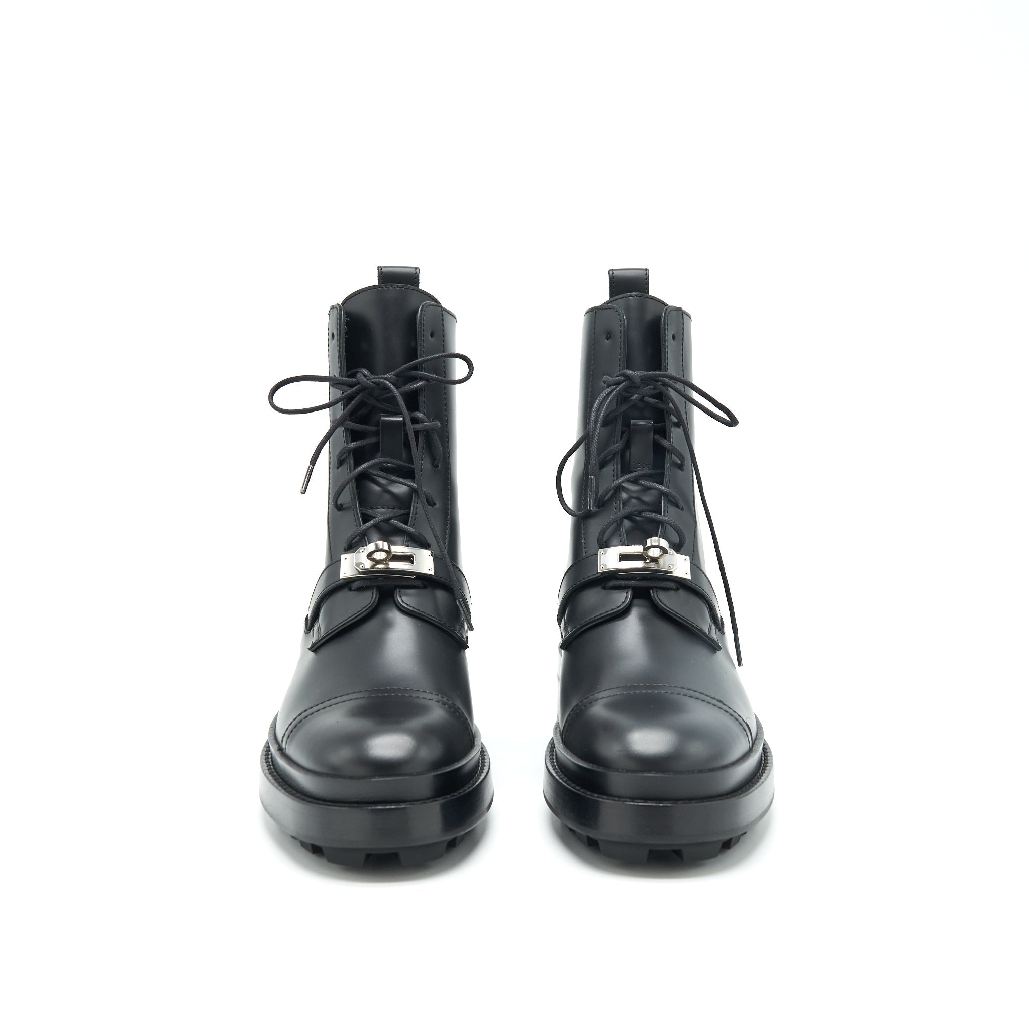 HERMES FEMME FUNK VEAU GLACE BOOTS BLACK SHW