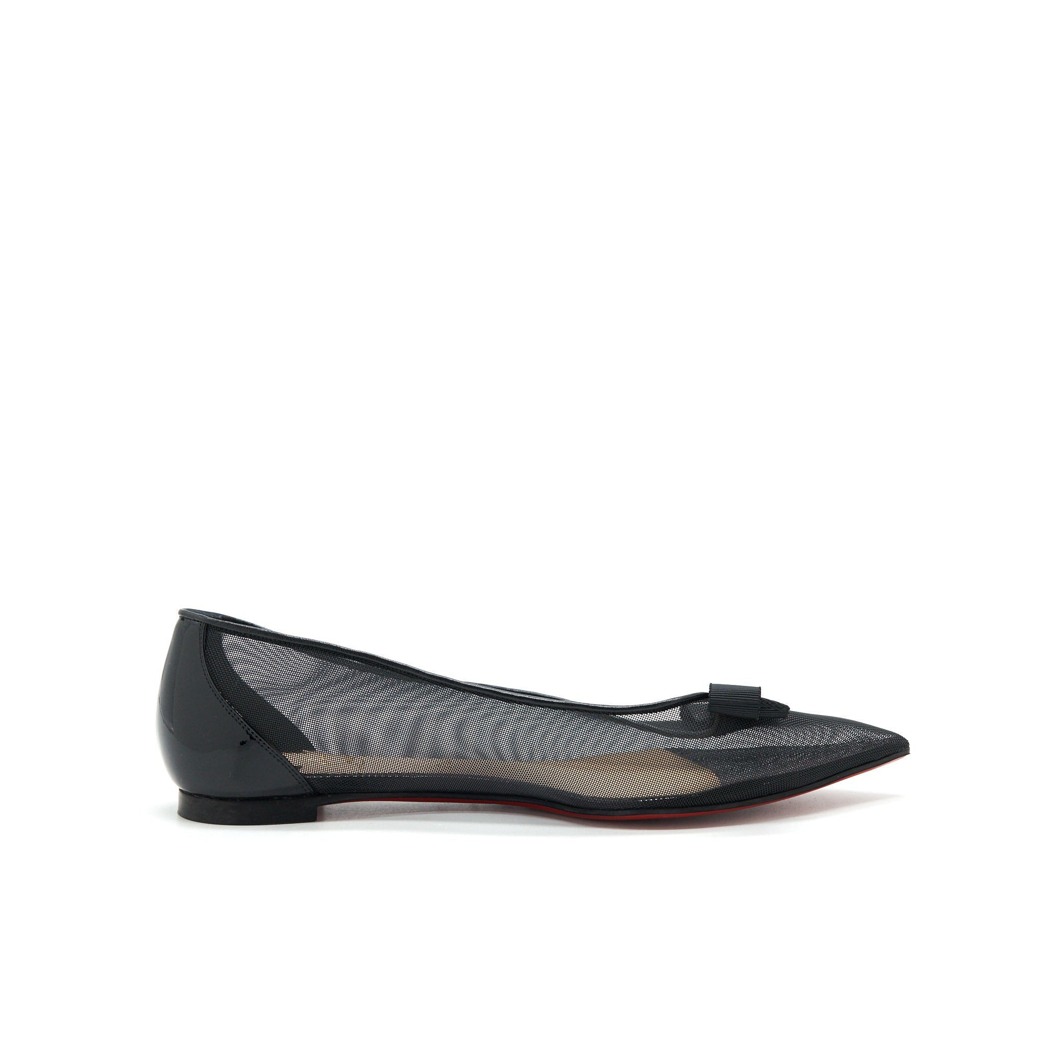 CHRISTIAN LOUBOUTIN POINTED FLAT IN BLACK