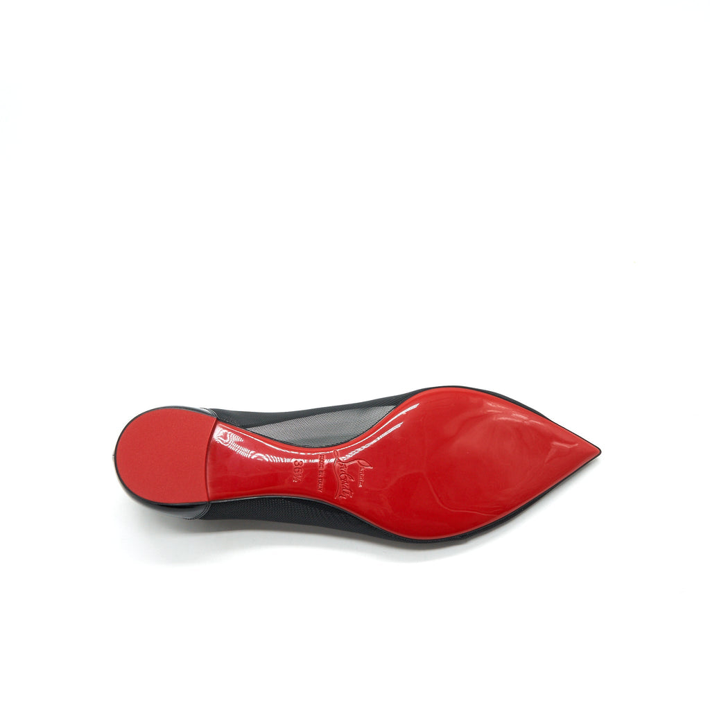 CHRISTIAN LOUBOUTIN POINTED FLAT IN BLACK