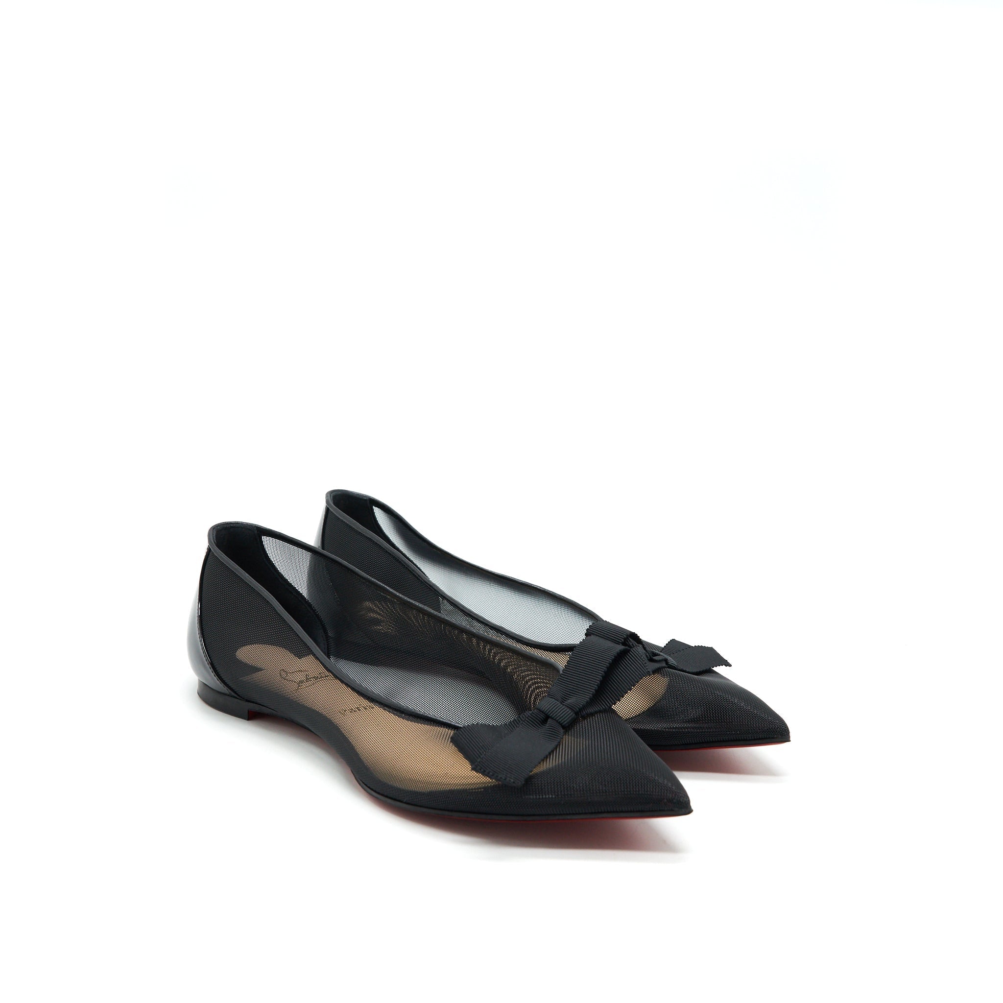 CHRISTIAN LOUBOUTIN POINTED FLAT IN BLACK