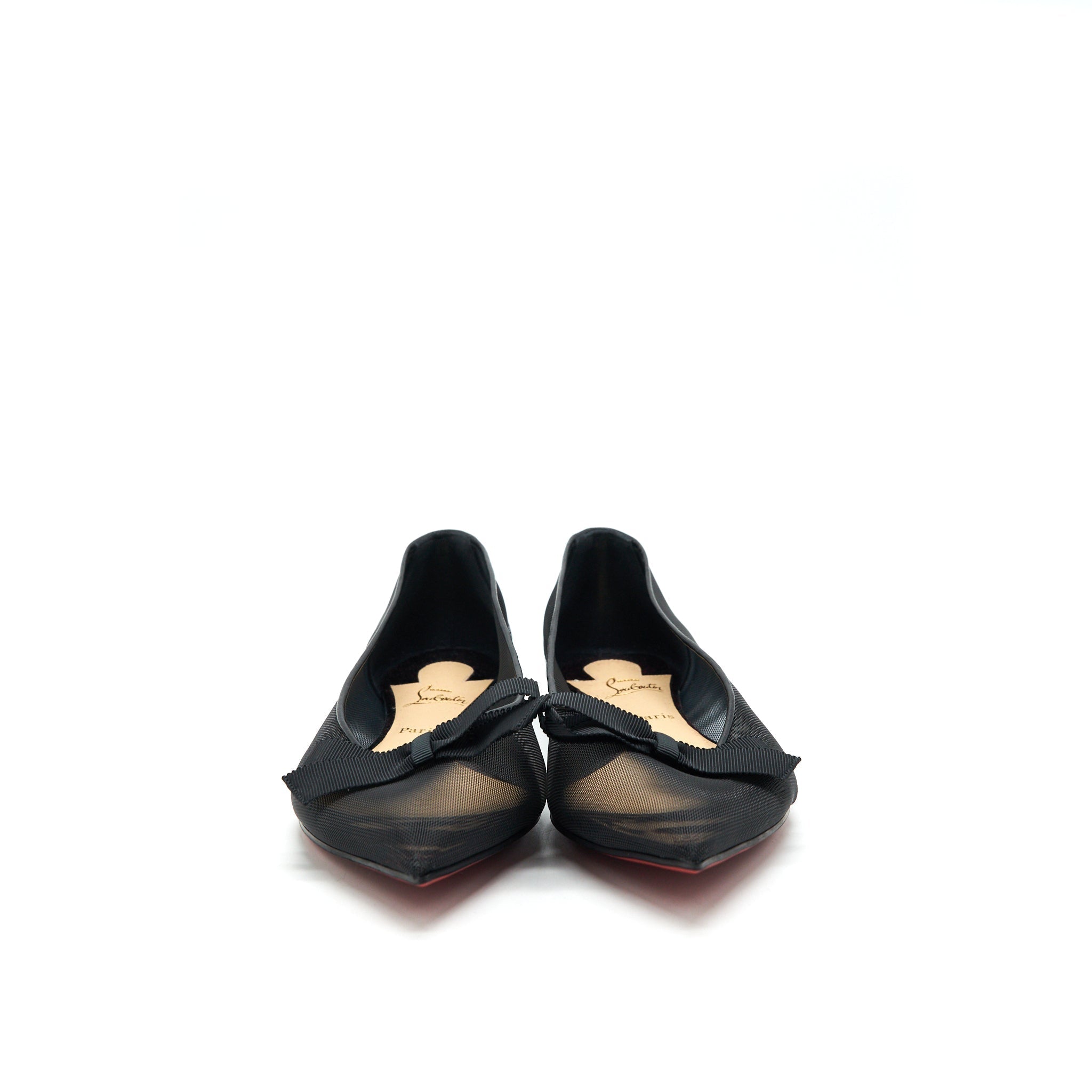 CHRISTIAN LOUBOUTIN POINTED FLAT IN BLACK