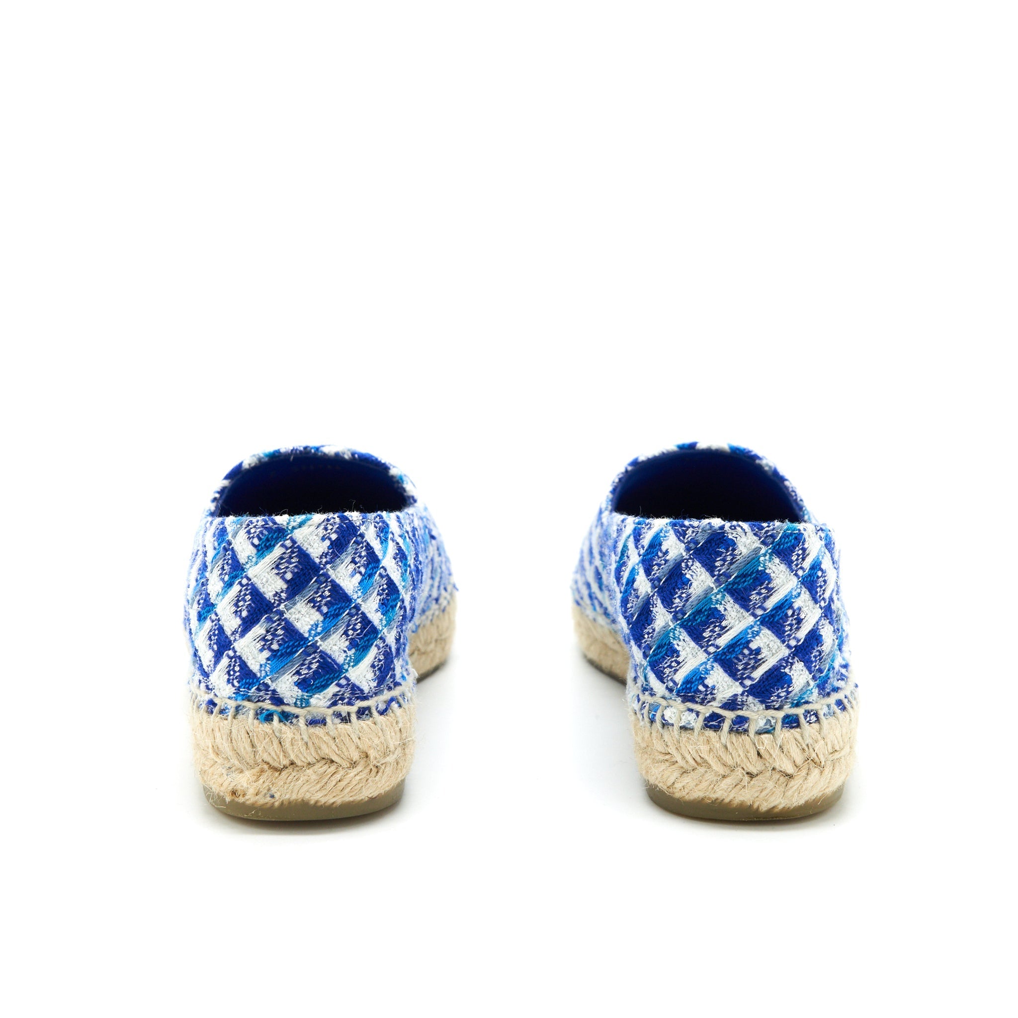 CHANEL ESPADRILLES BLACK/BLUE TWEED