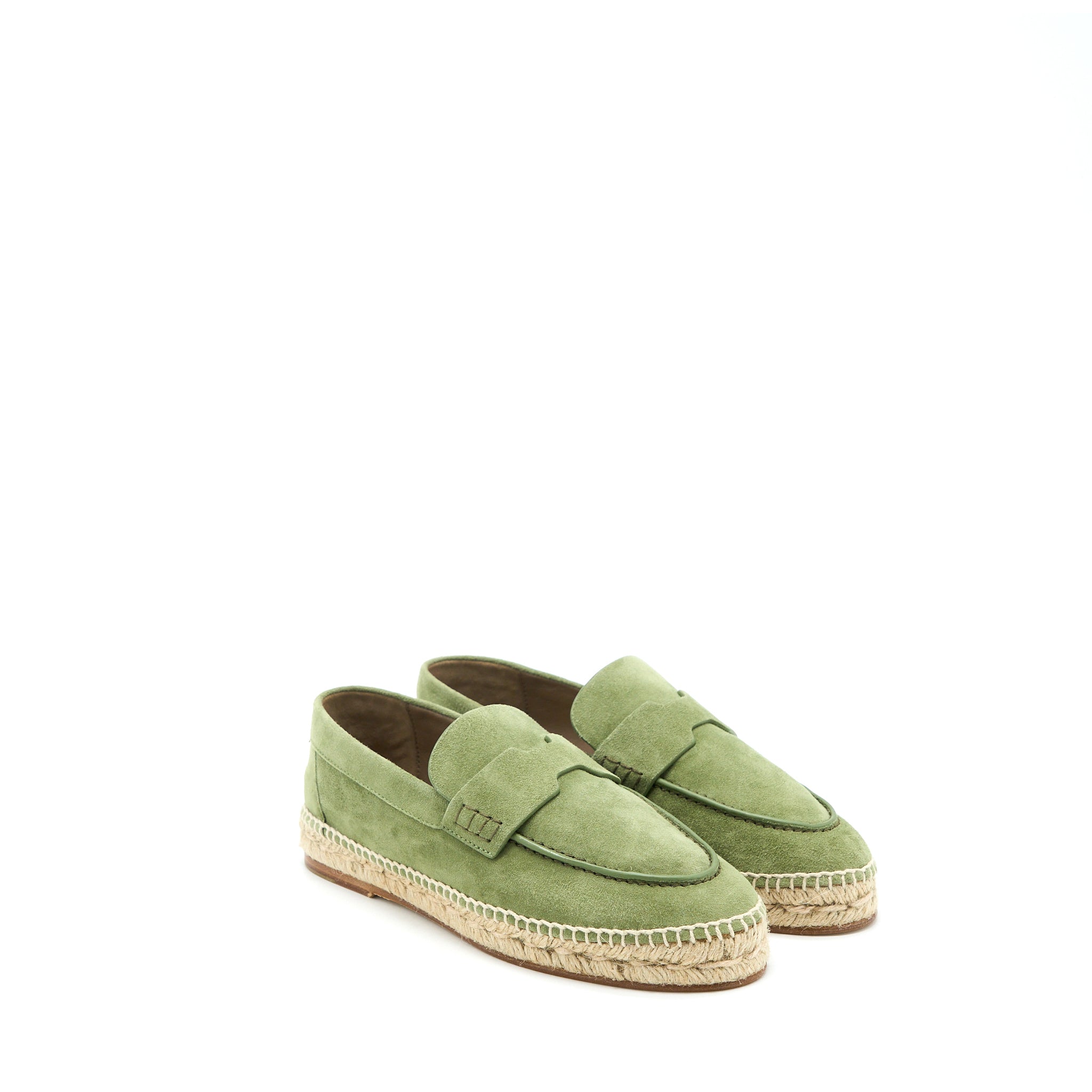 HERMES TRIP ESPADRILLE SUEDE/GOATSKIN KHAKI