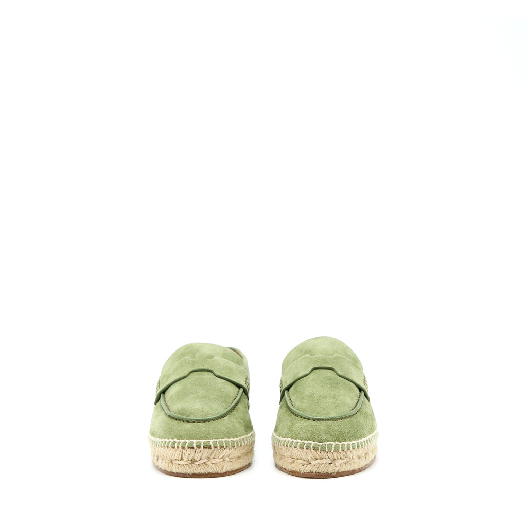 HERMES TRIP ESPADRILLE SUEDE/GOATSKIN KHAKI