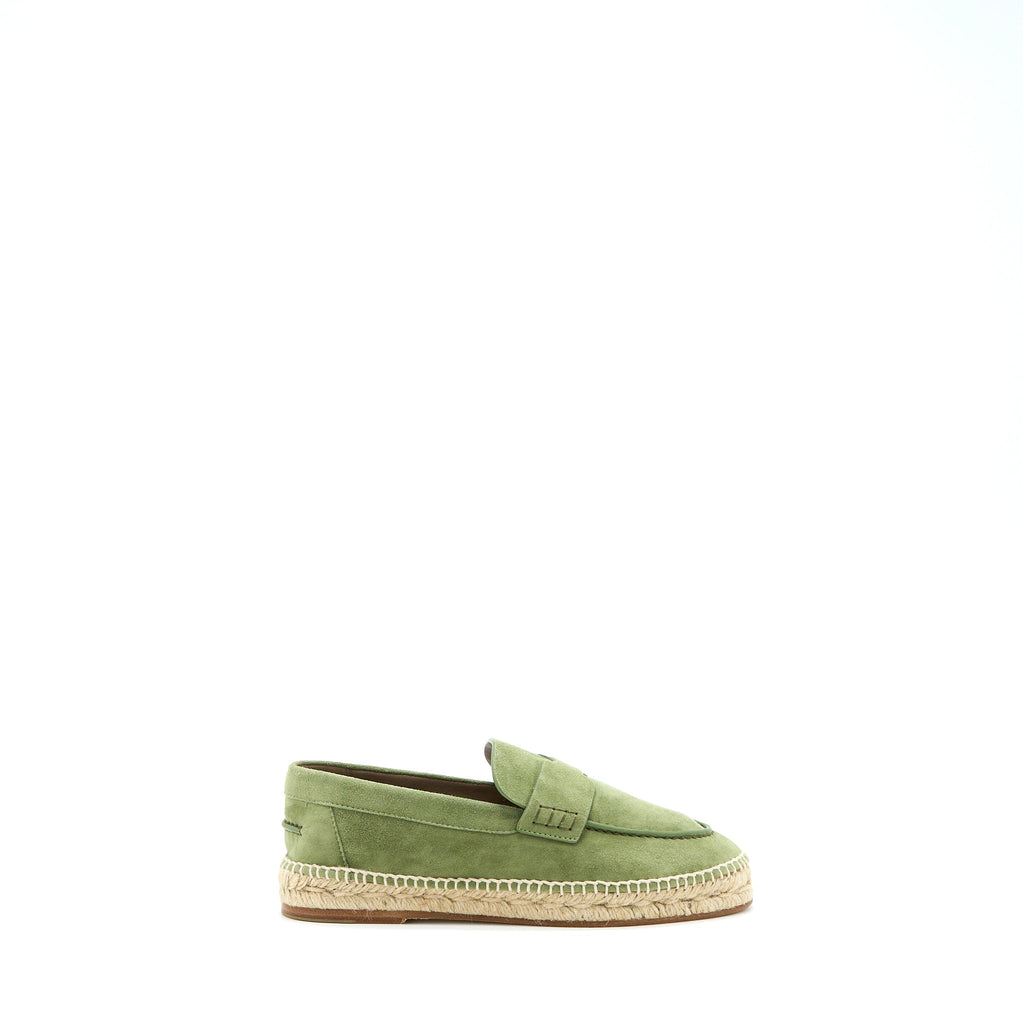HERMES TRIP ESPADRILLE SUEDE/GOATSKIN KHAKI