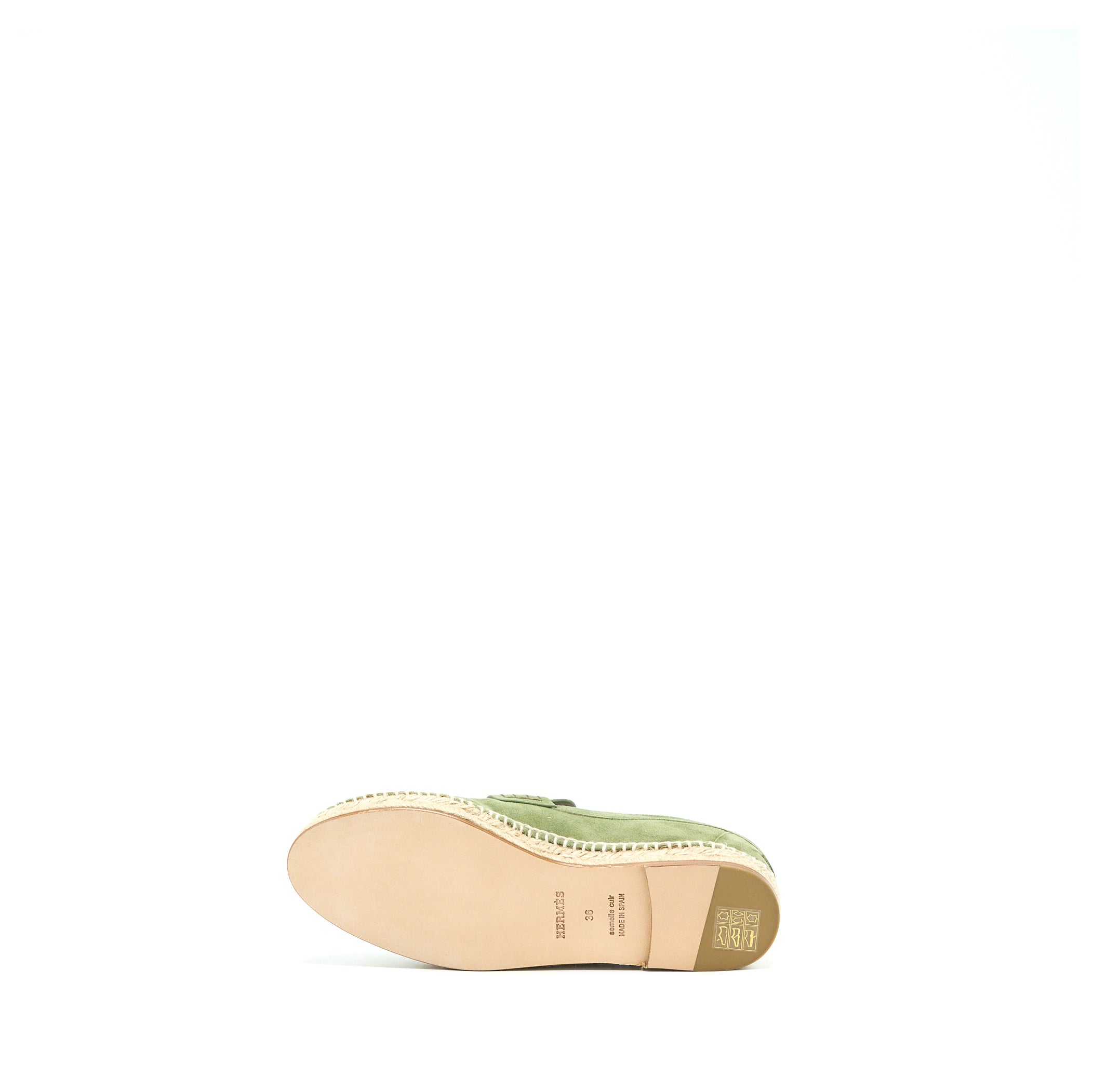 HERMES TRIP ESPADRILLE SUEDE/GOATSKIN KHAKI