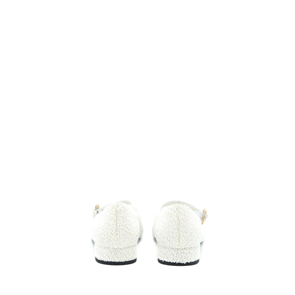 CHANEL 23C FLAT SHOES FABRIC/PATENT BLACK/WHITE