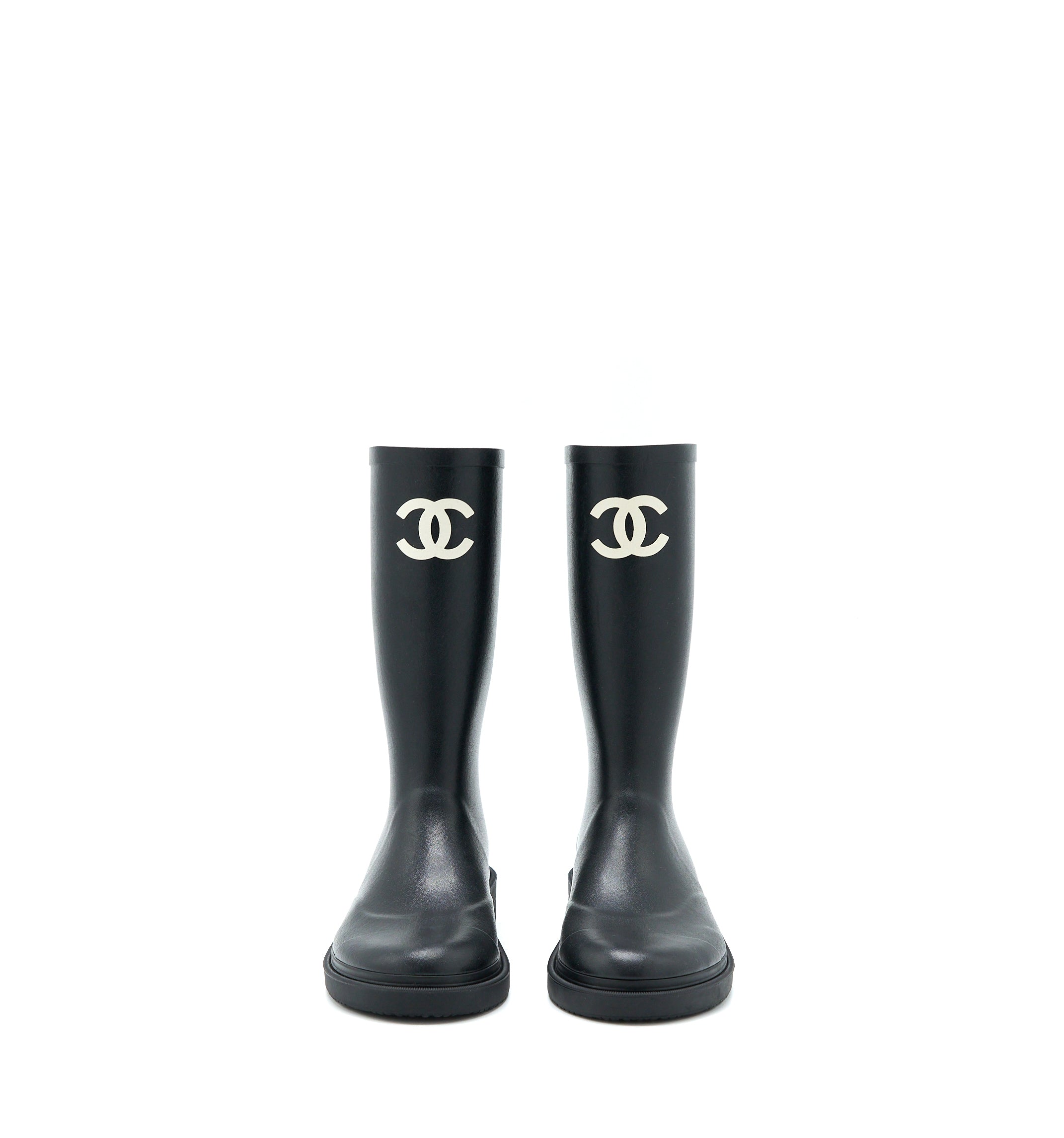 CHANEL RUBBER BOOST BLACK/WHITE