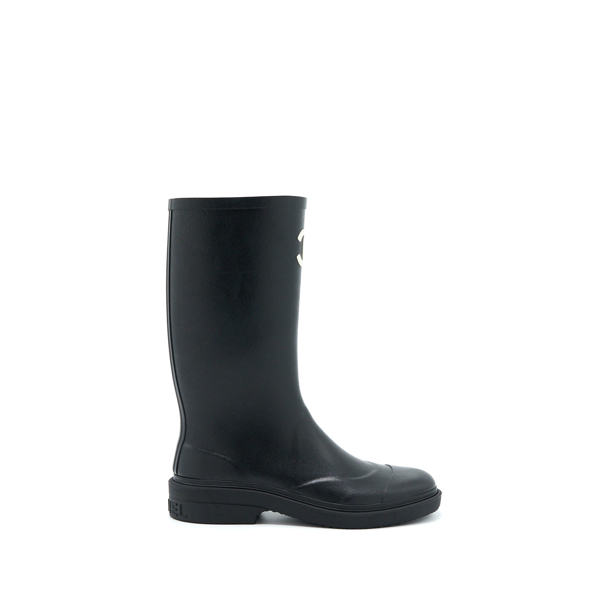 CHANEL RUBBER BOOST BLACK/WHITE