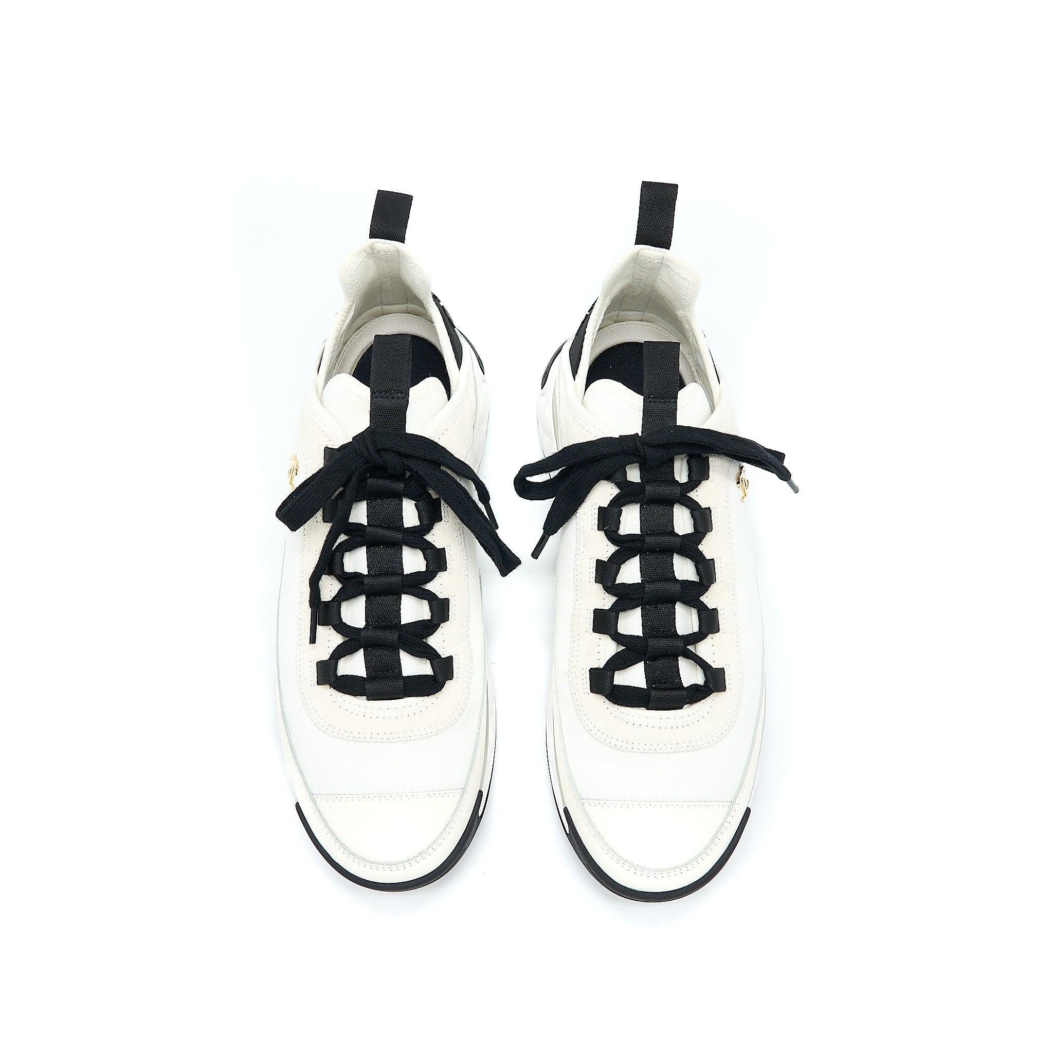 CHANEL SPORT TRAIL SNEAKER SUEDE/CALFSKIN WHITE/BLACK GHW