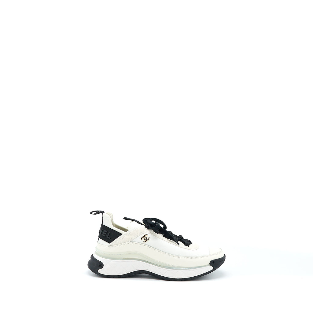 CHANEL SPORT TRAIL SNEAKER SUEDE/CALFSKIN WHITE/BLACK GHW