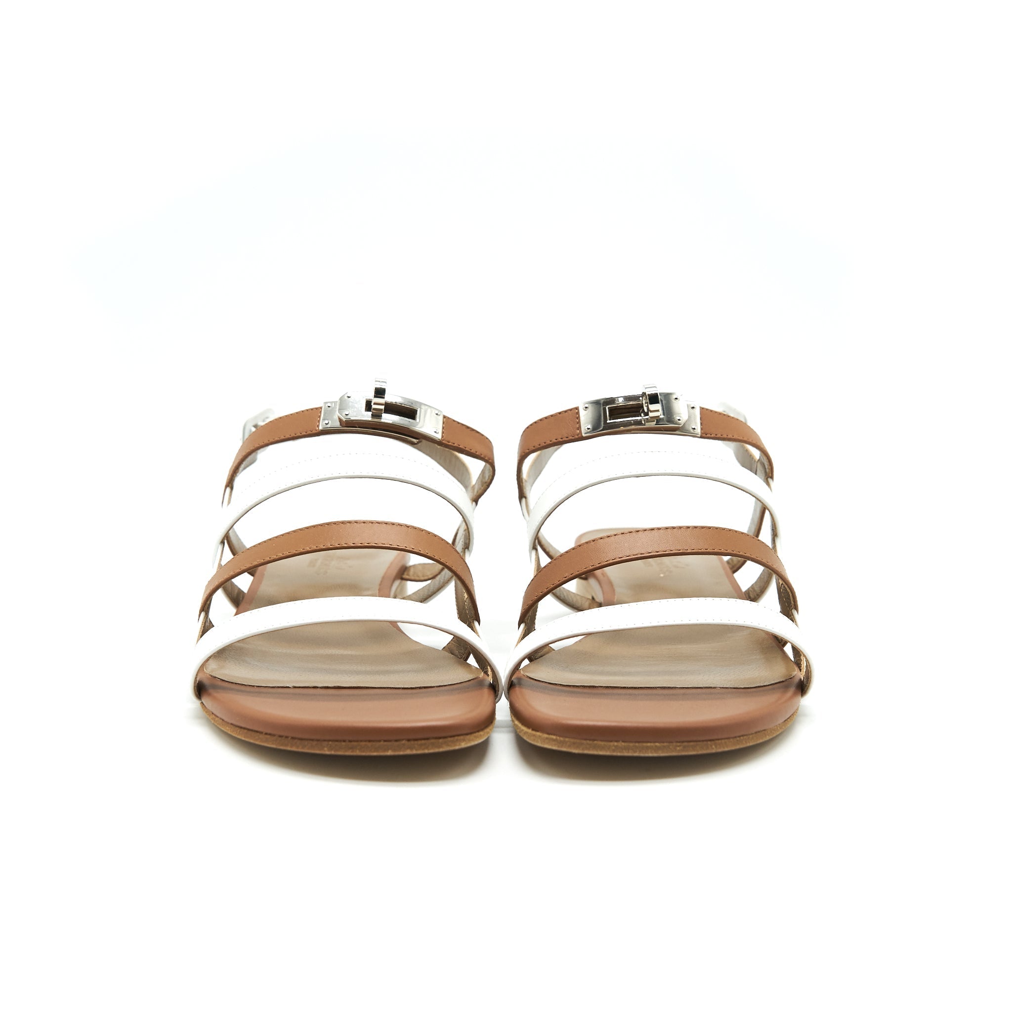 HERMES SANDAL WHITE AND GOLD