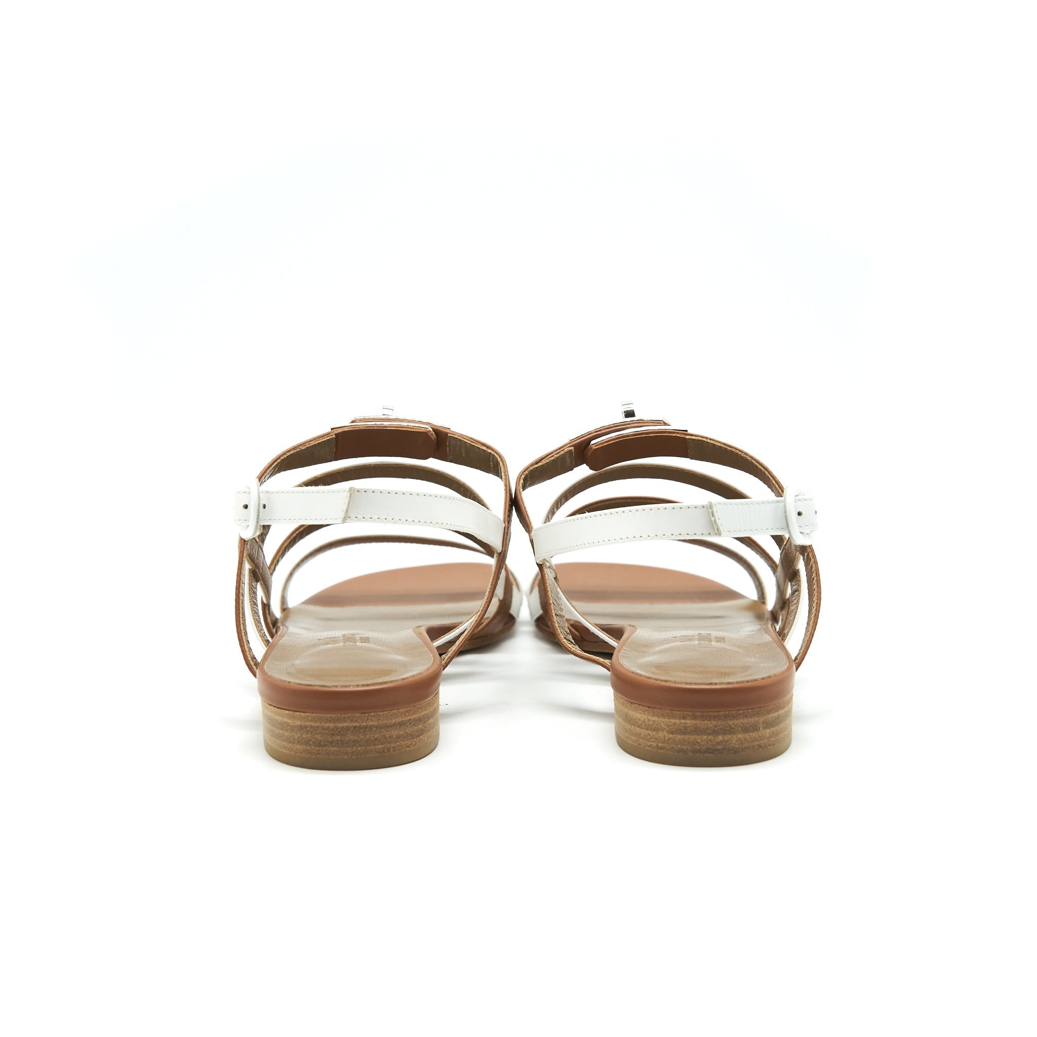HERMES SANDAL WHITE AND GOLD