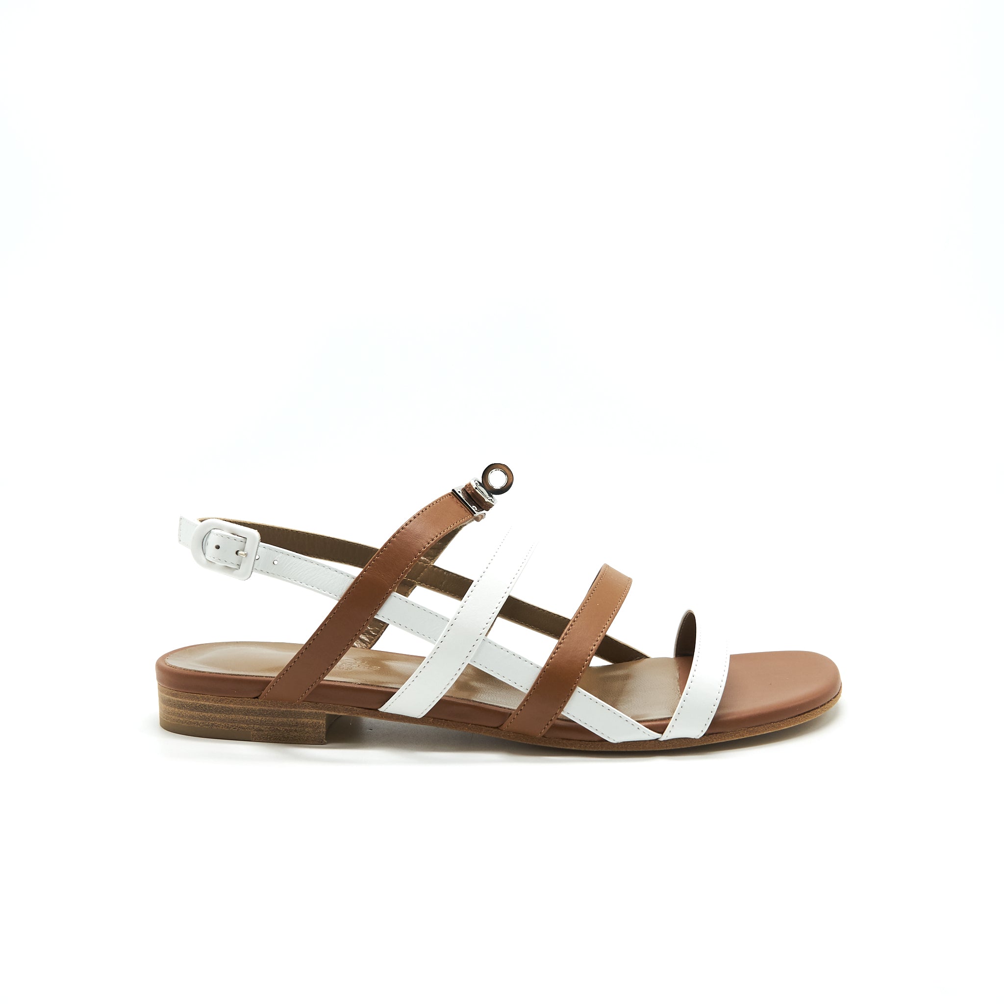 HERMES SANDAL WHITE AND GOLD