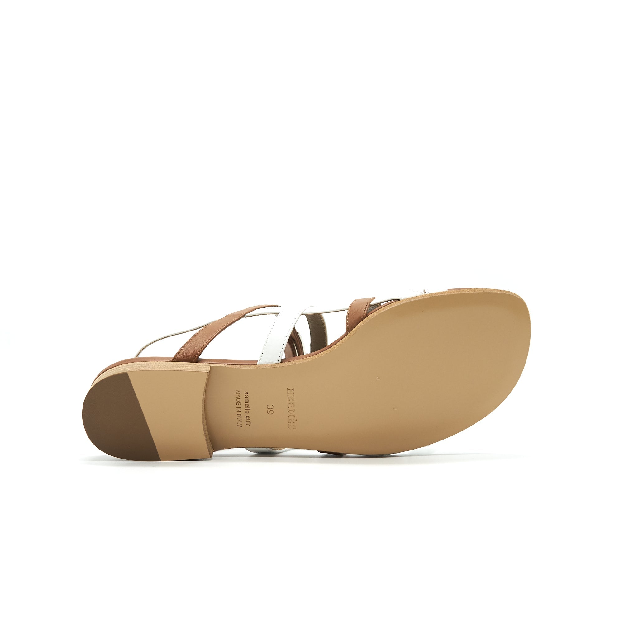 HERMES SANDAL WHITE AND GOLD