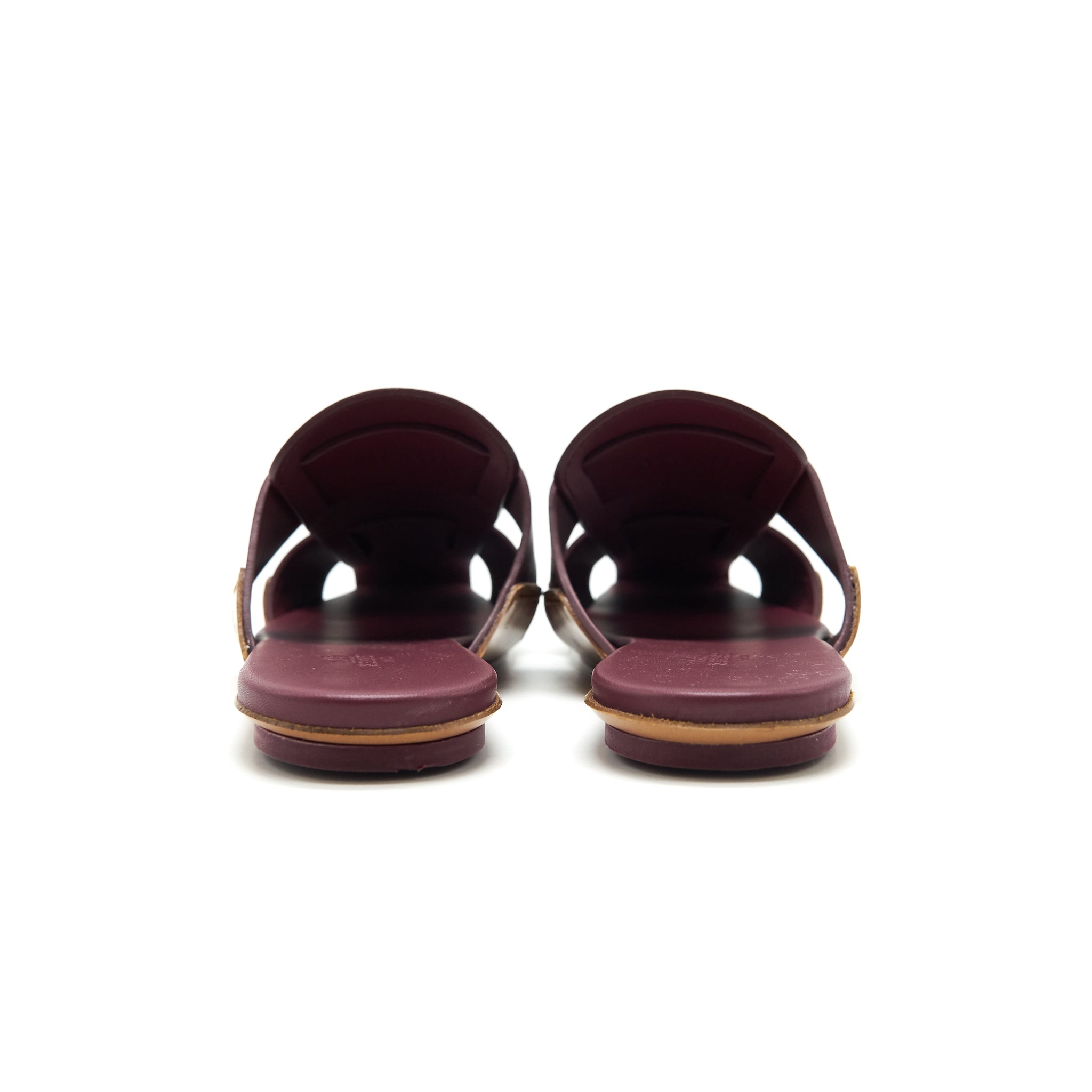HERMES BURGUNDY SANDAL