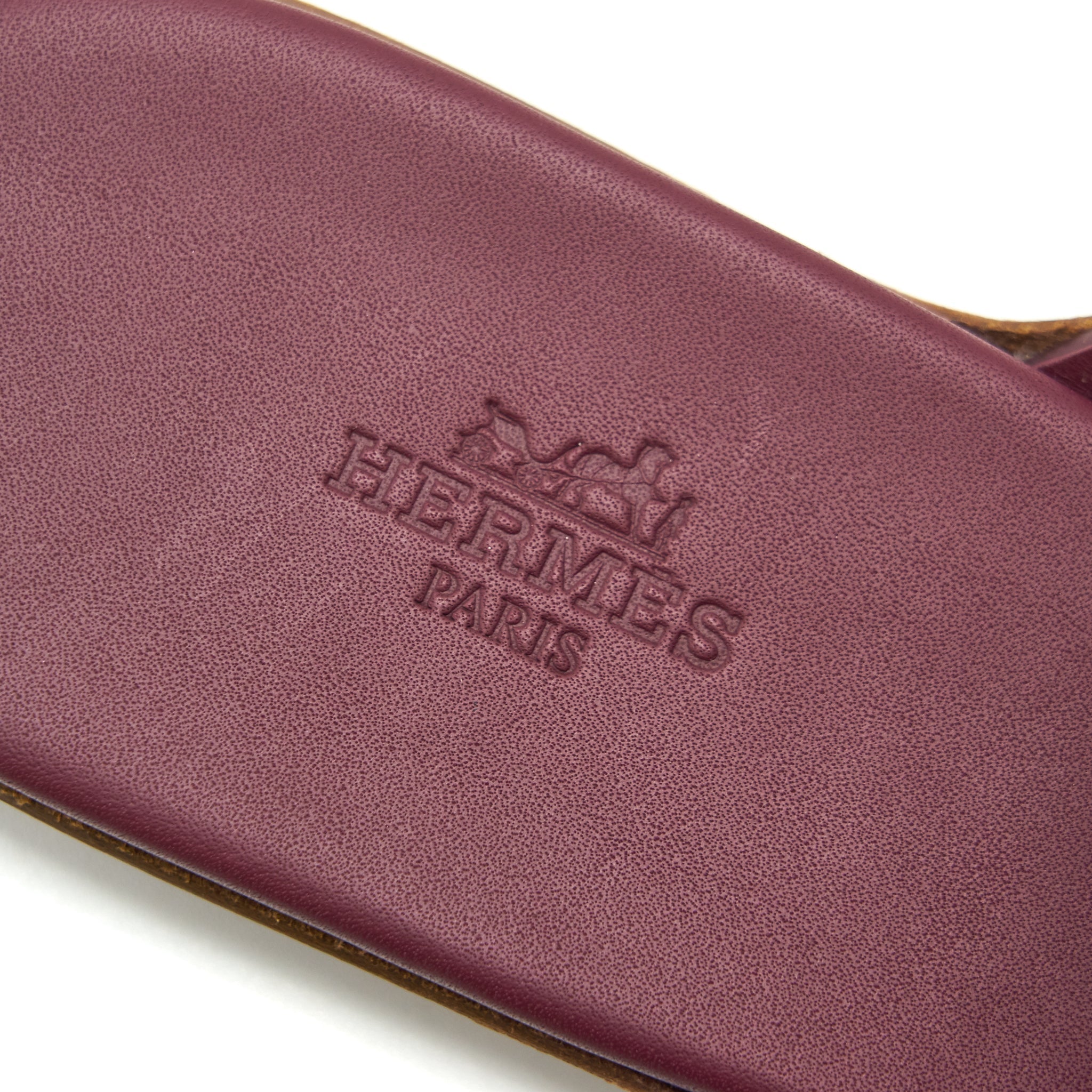 HERMES BURGUNDY SANDAL