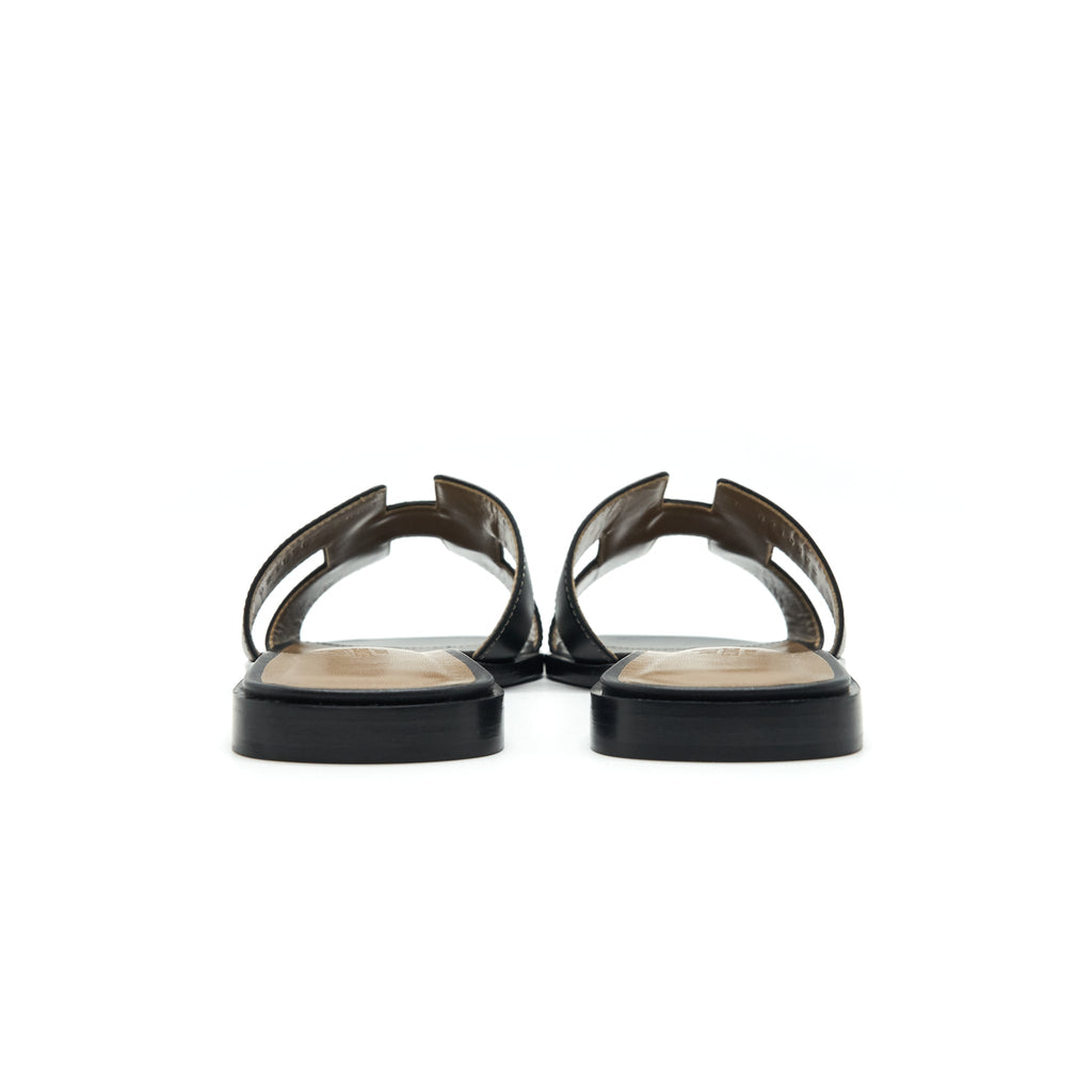 HERMES ORAN SANDALS BLACK