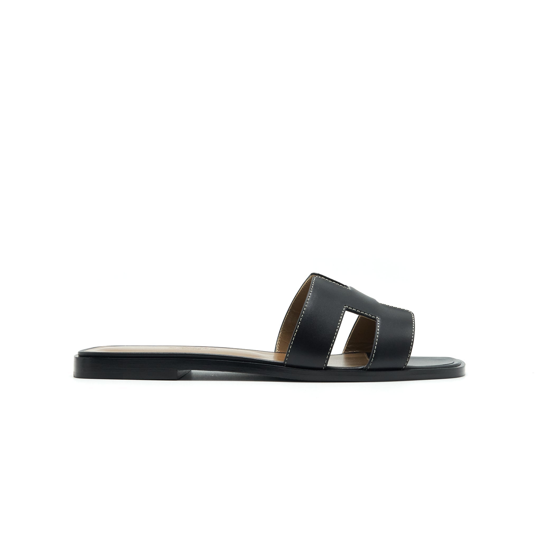 HERMES ORAN SANDALS BLACK