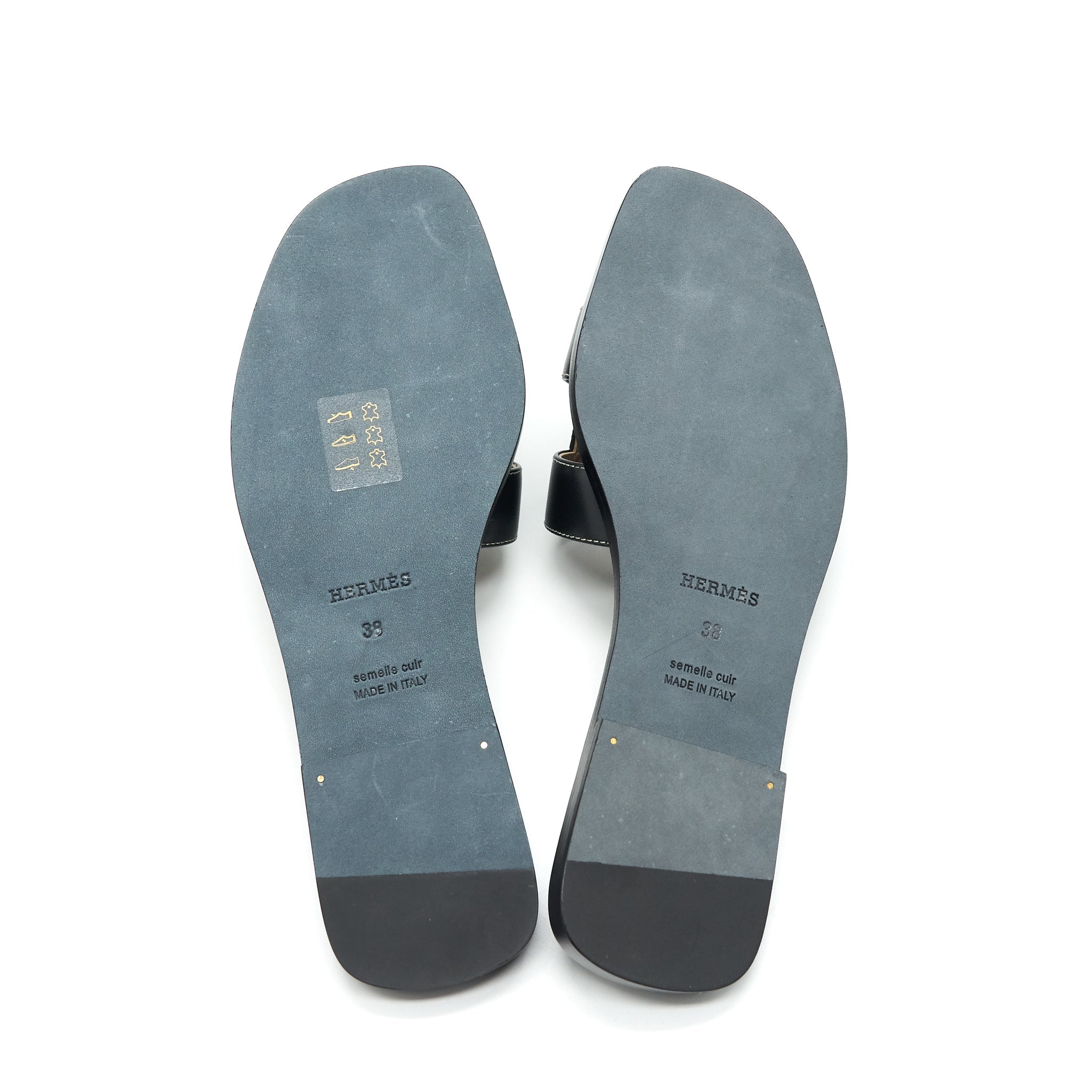 HERMES ORAN SANDALS BLACK