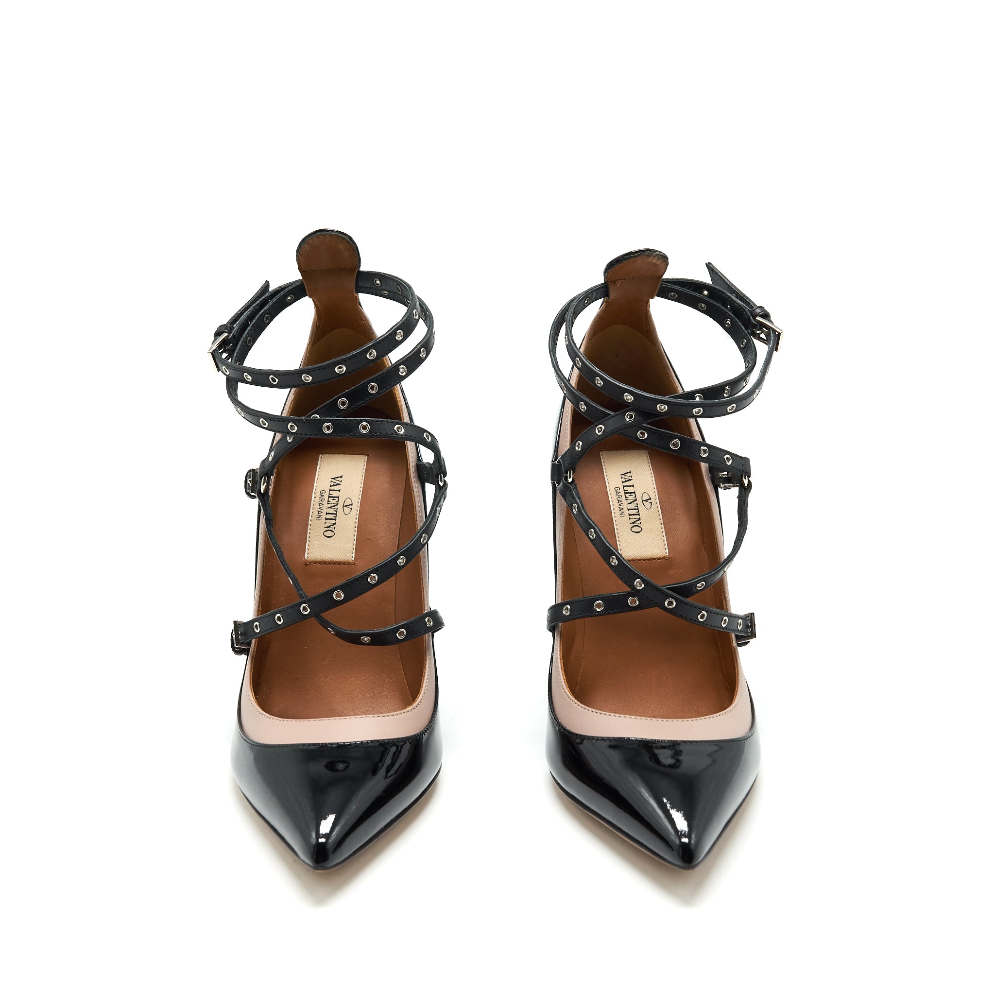 VALENTINO LOVE LATCH HEELS BLACK