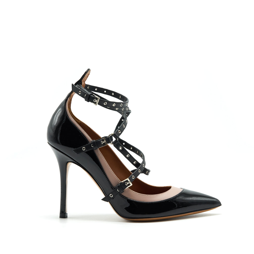 VALENTINO LOVE LATCH HEELS BLACK