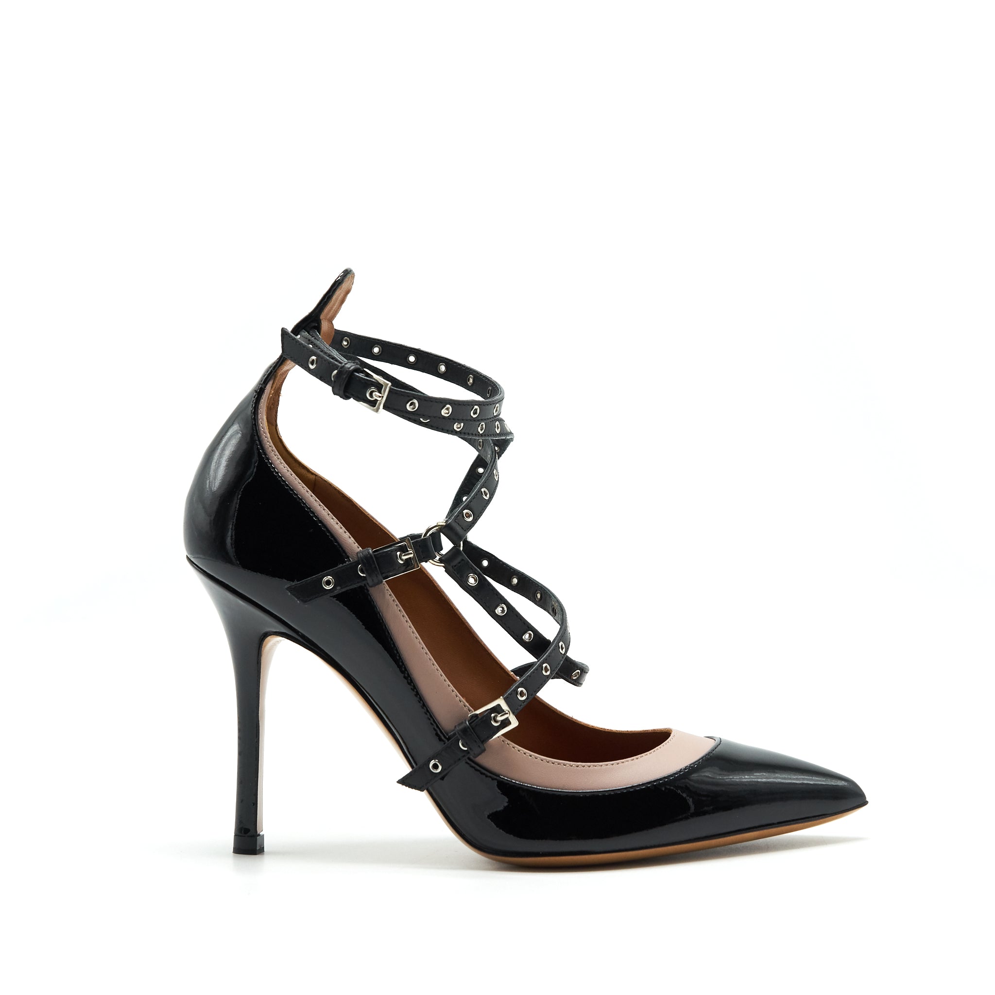 VALENTINO LOVE LATCH HEELS BLACK