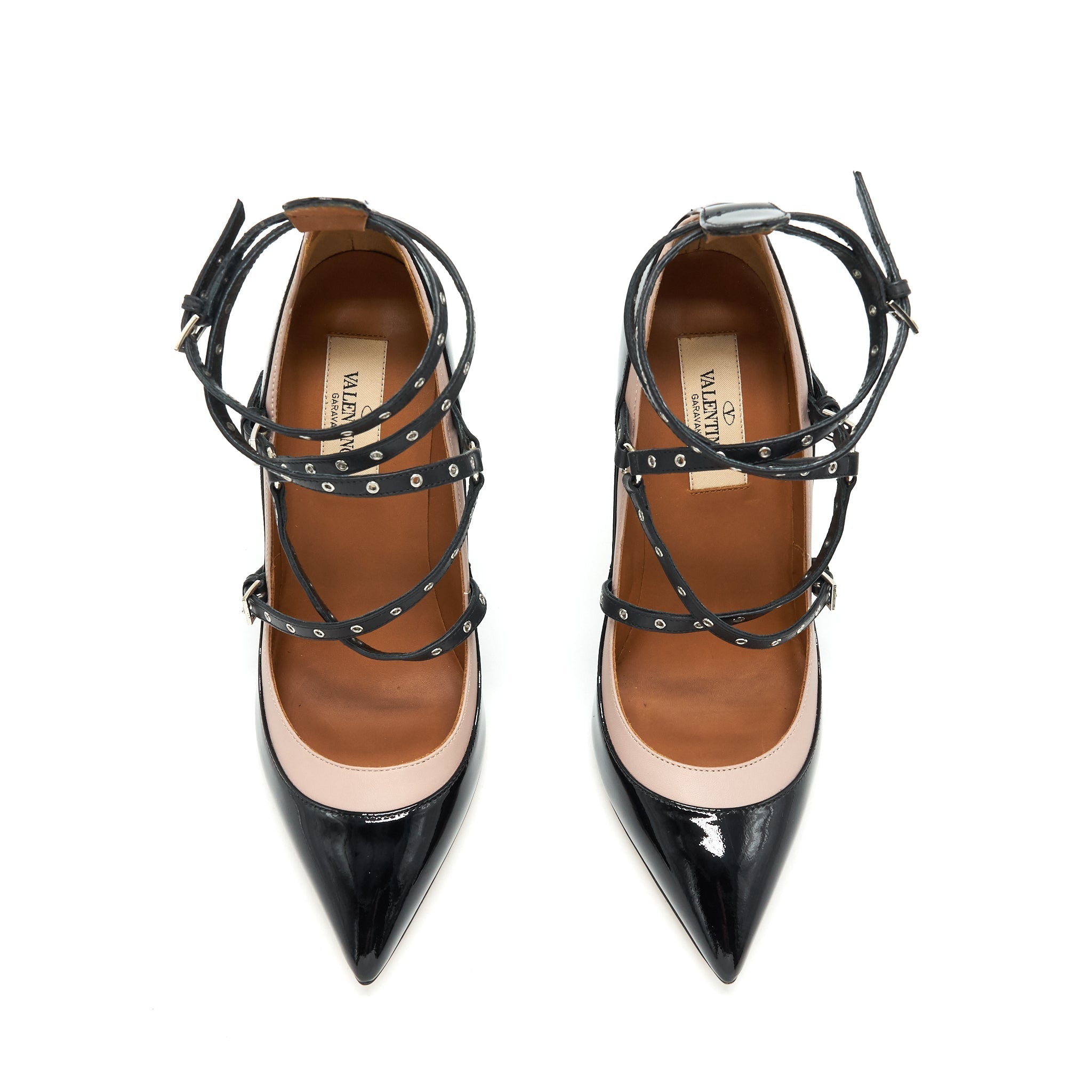 VALENTINO LOVE LATCH HEELS BLACK