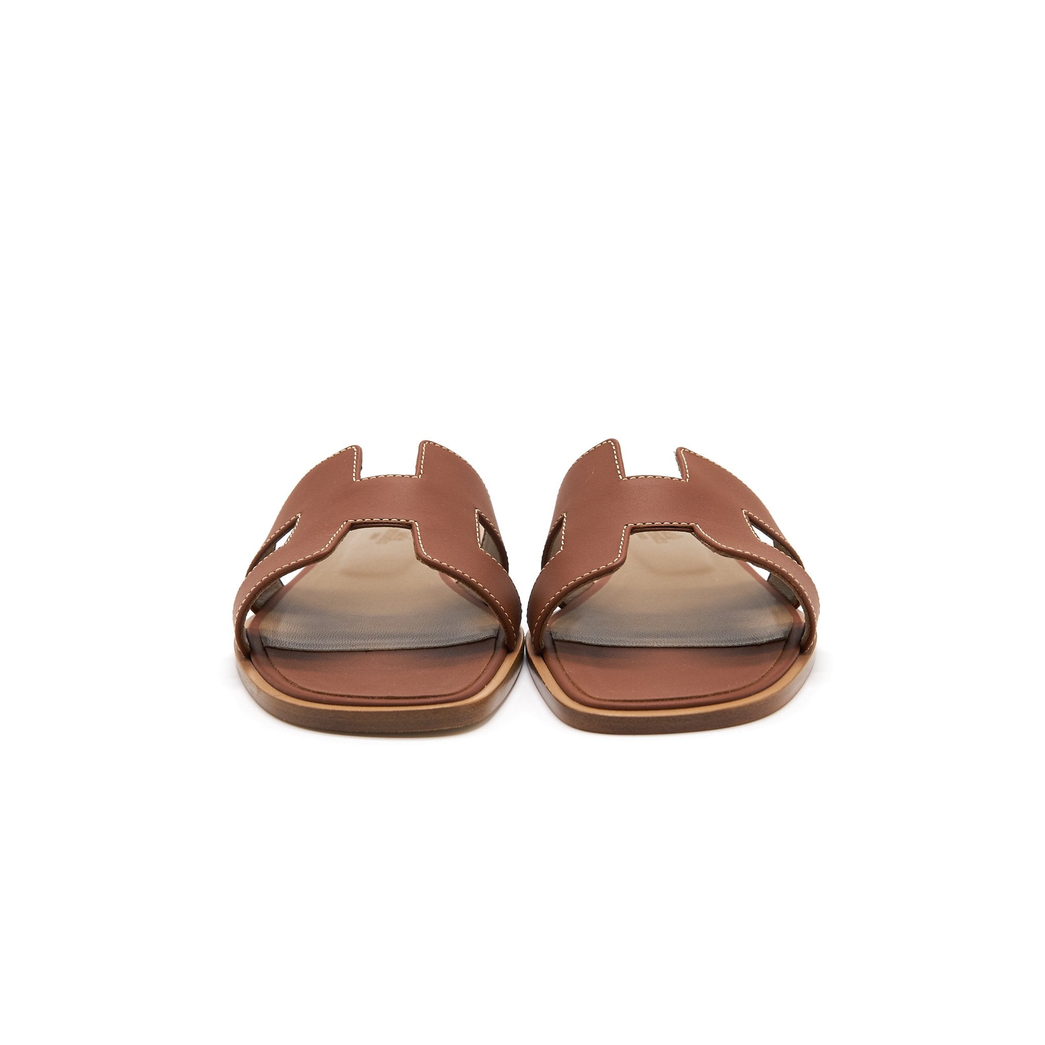 HERMES ORAN SANDAL GOLD VEAU BOX LEATHER