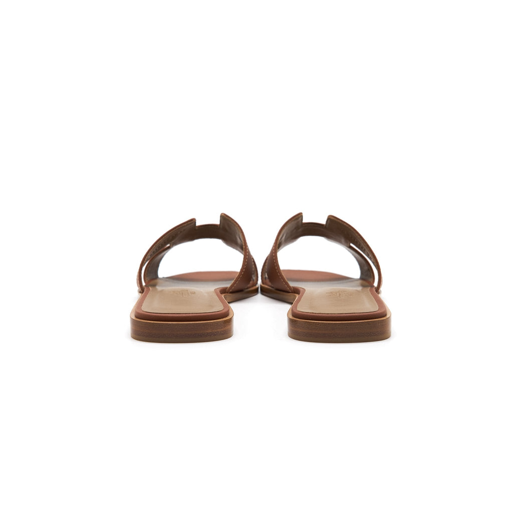 HERMES ORAN SANDAL GOLD VEAU BOX LEATHER