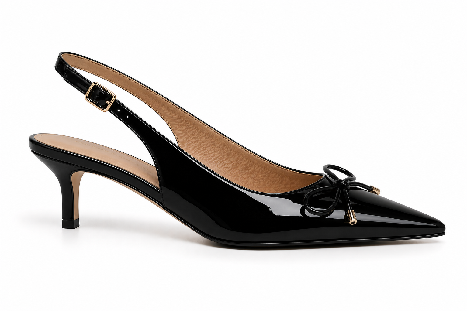 Roziera Black Bow Eric Kitten Heel