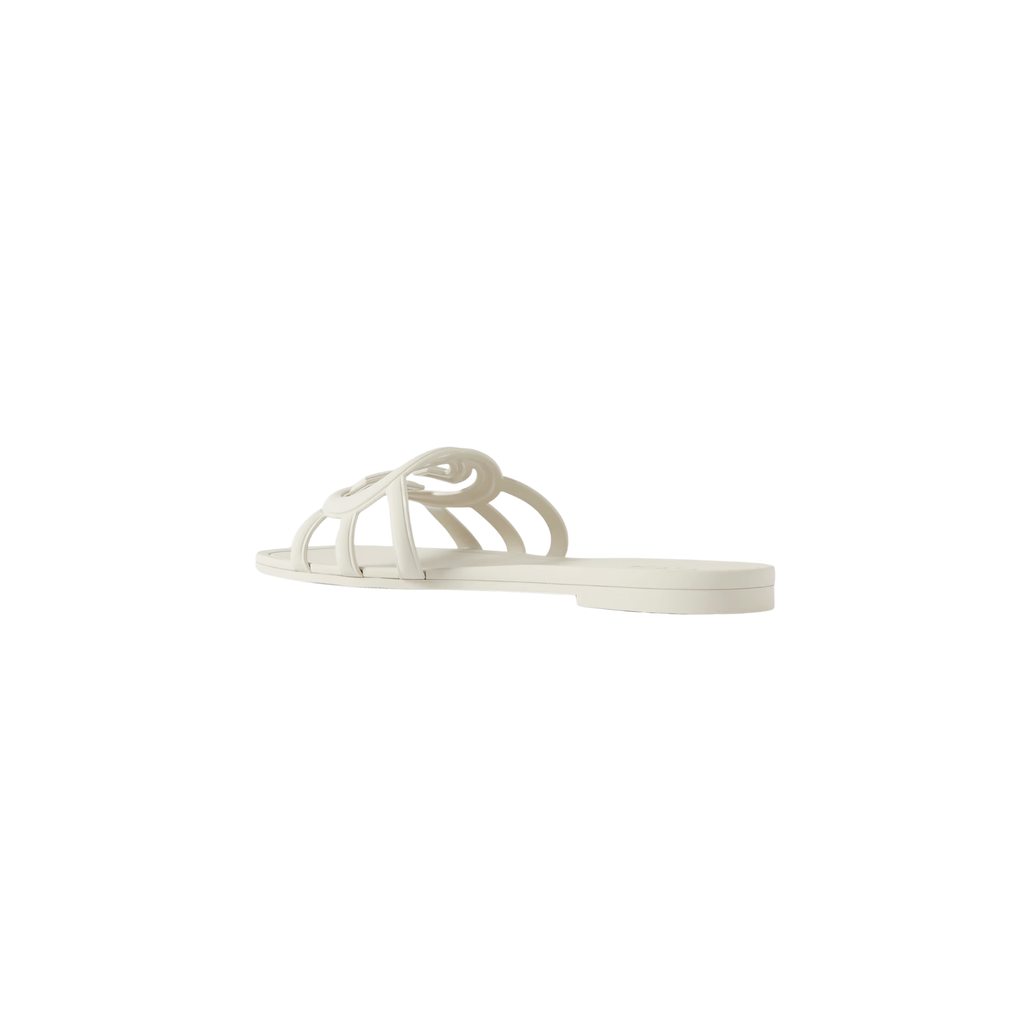 GUCCI RUBBER SLIDES CREAM