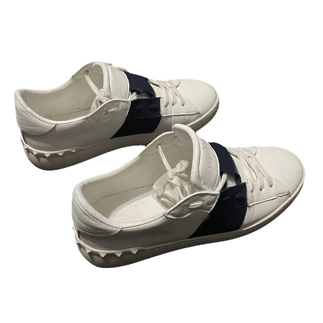 Valentino Garavani Amphibia Sneaker Rubberized Calfskin - Navy/White