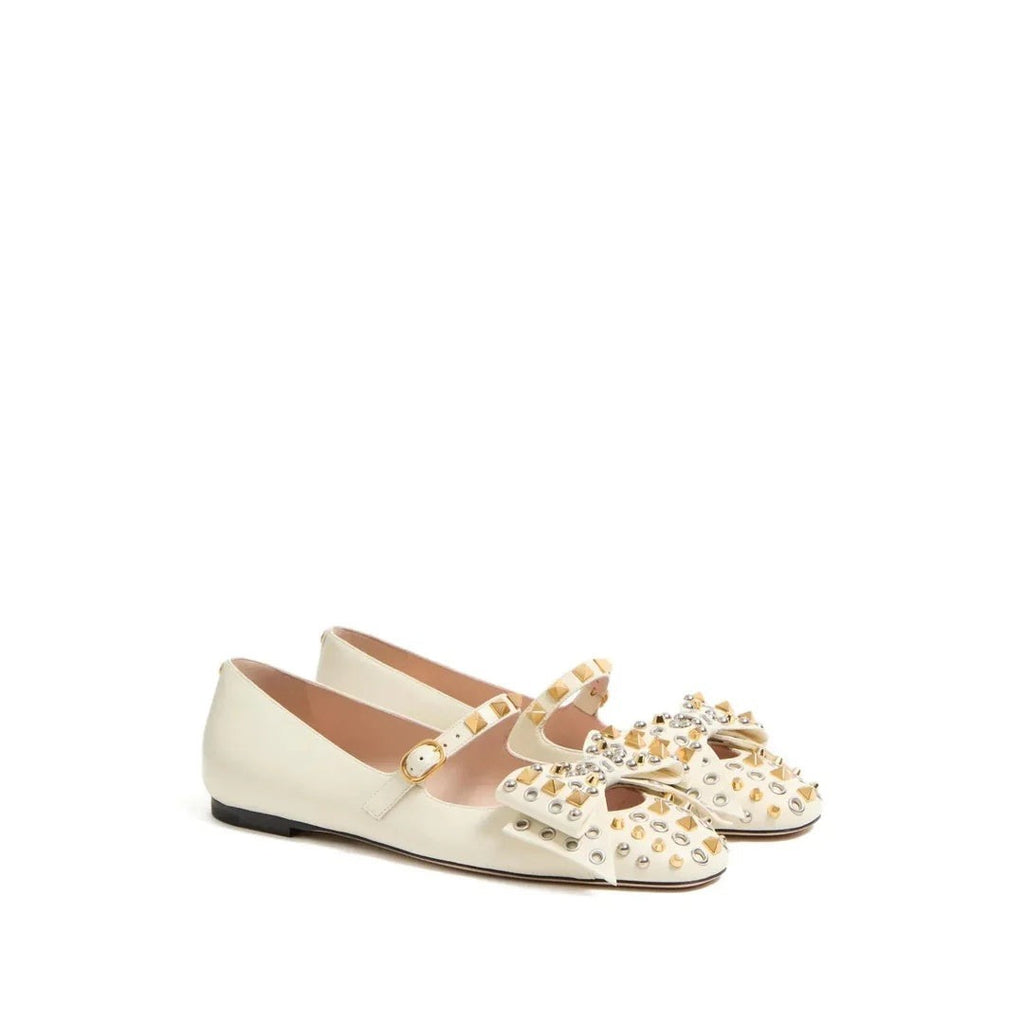 Valentino Garavani Mary-Jane Ballet Flats - Cream/Ivory