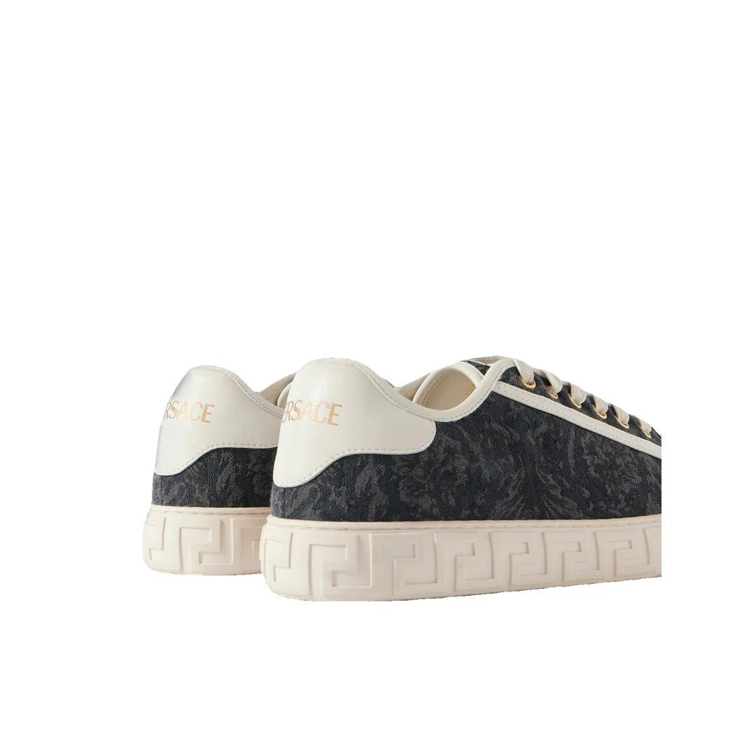 Versace Greek Key Baroque Sneakers - Black/White